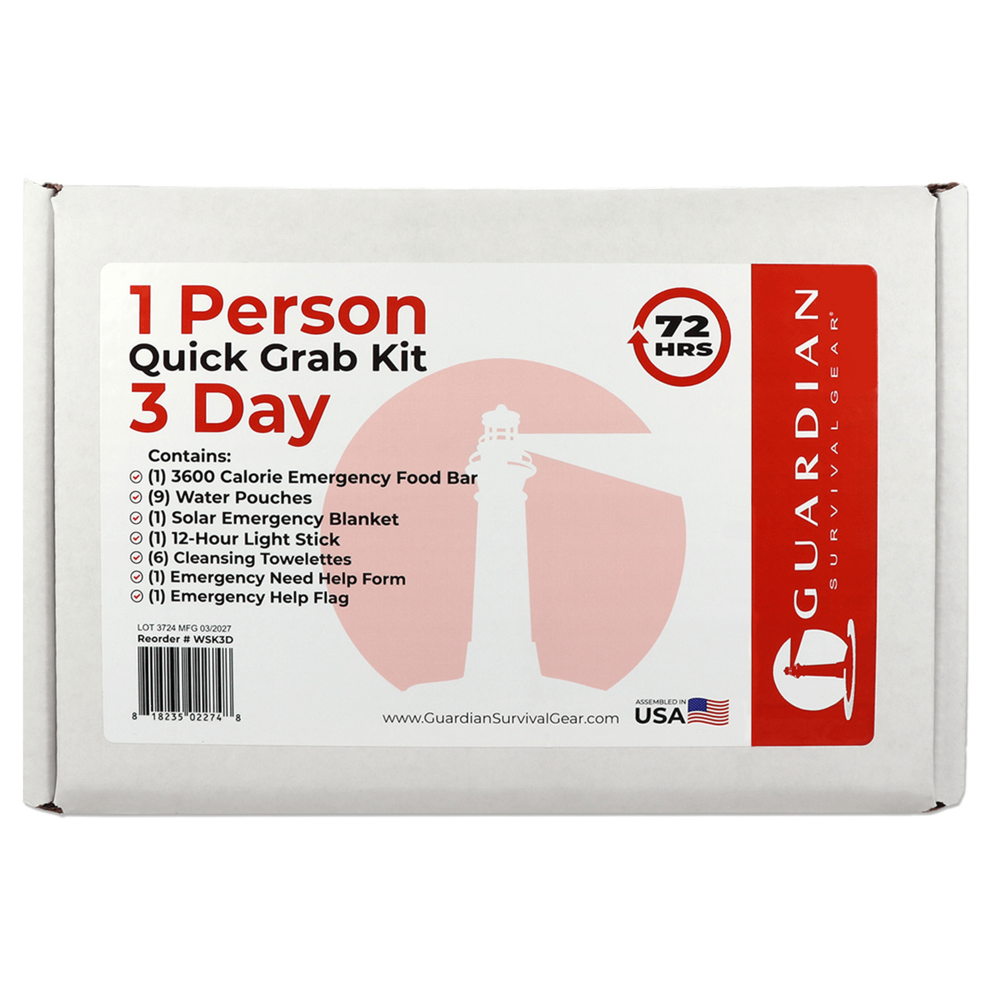 WSK 72-Hour Emergency Survival Grab Bag Kit - Jupiter Gear