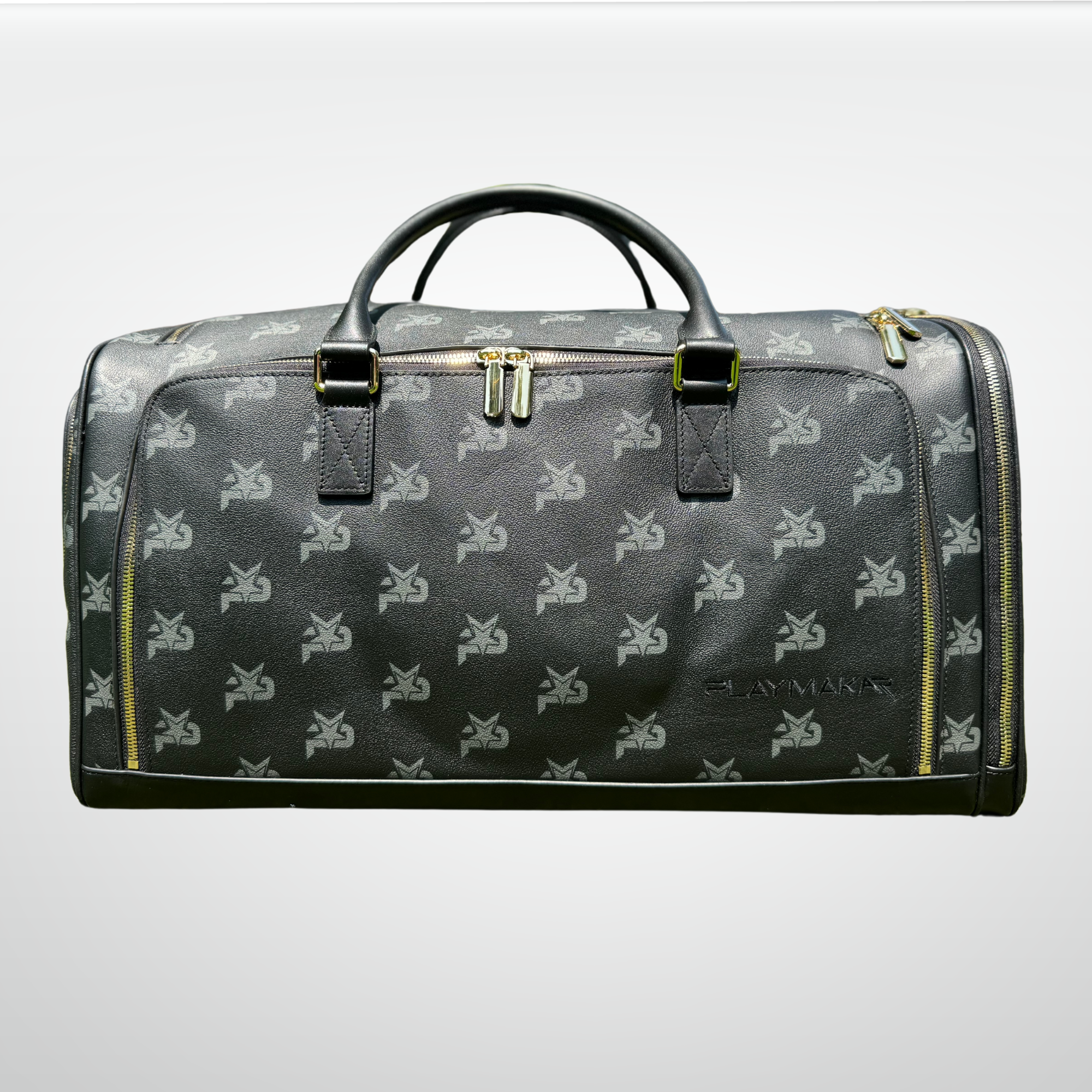 I AM - Leather Monogram Training Duffel Bag, Black by PlayMakar