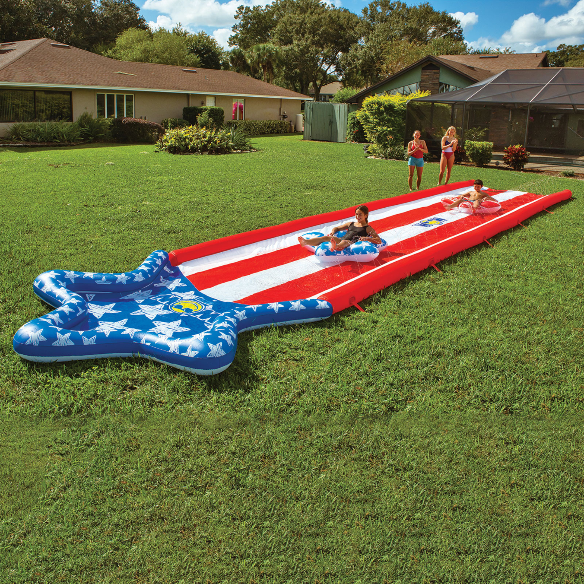 WOW Sports Americana Stars & Stripes Giant 40ft Backyard Super Slide by Jupiter Gear