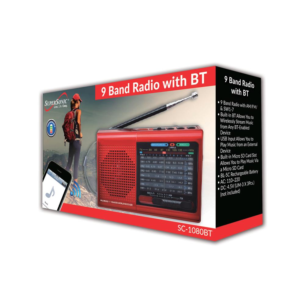 Supersonic 9 Band Radio With Bluetooth by Jupiter Gear