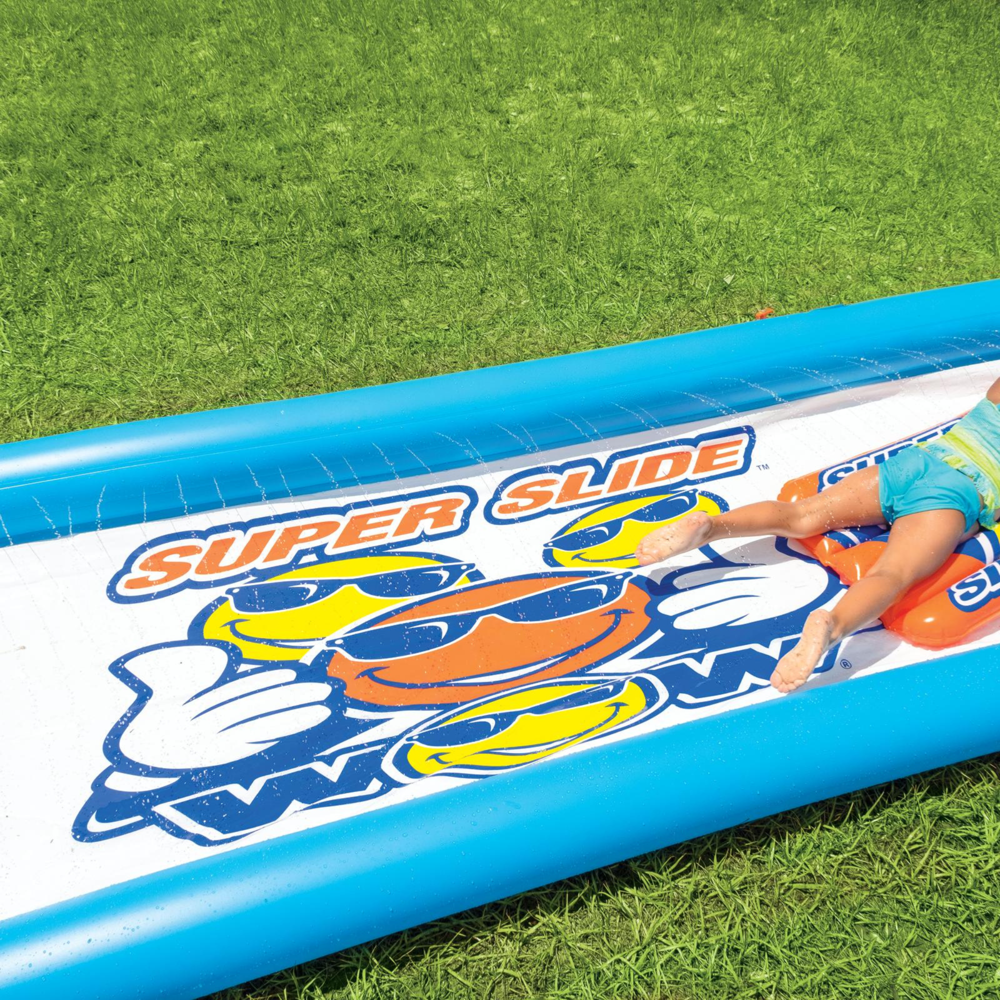 WOW Sports Single Lane Backyard Lawn Slide with Attached Pool by Jupiter Gear