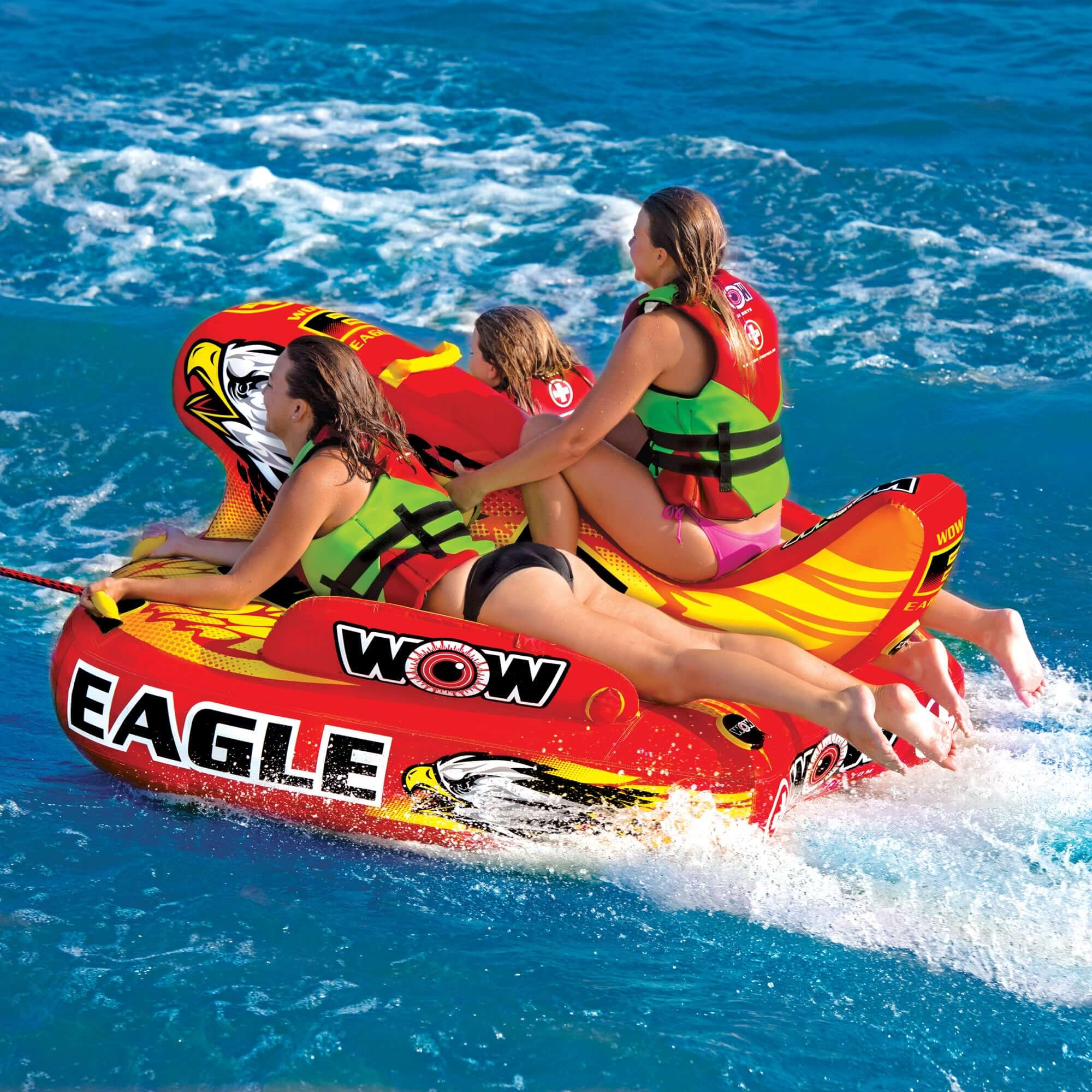 WOW Sports Wow Eagle 1-3 Person Hybrid Towable Water Tube For Pool and Lake by Jupiter Gear