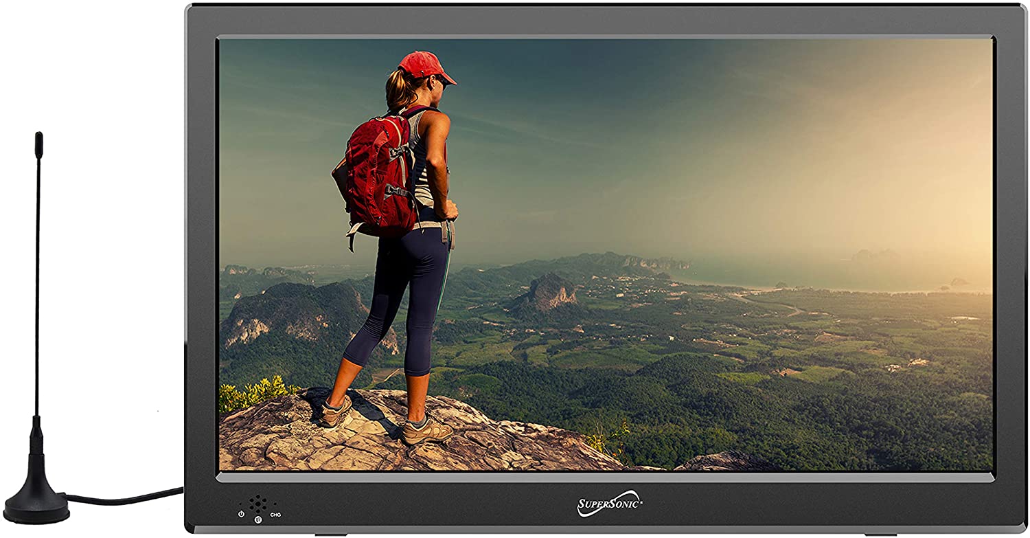 13" Supersonic Portable Digital LED TV with USB, SD, and HDMI Inputs and FM Radio | 12-Volt AC/DC Compatible by Jupiter Gear