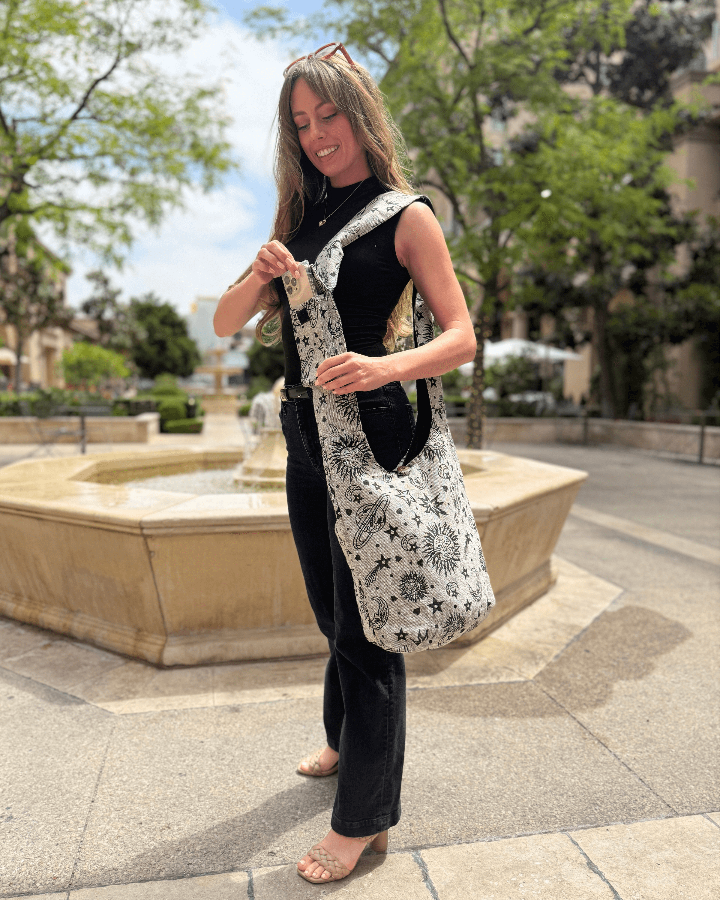 Kathmandu Collection Celestial Print Hobo Bag by Jupiter Gear