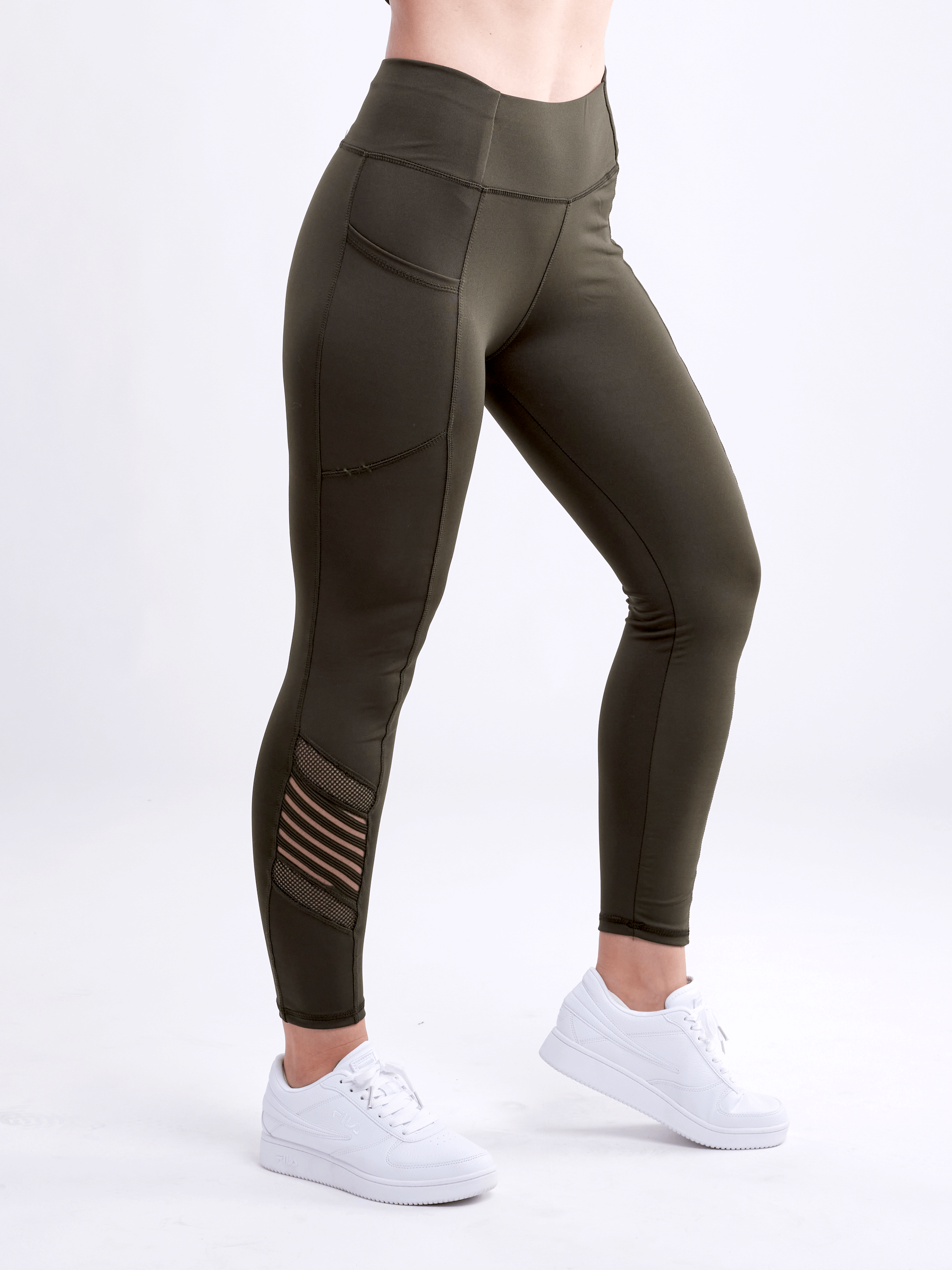 JupiterGear High-Waisted Pilates Leggings with Side Pockets & Mesh Panels by Jupiter Gear