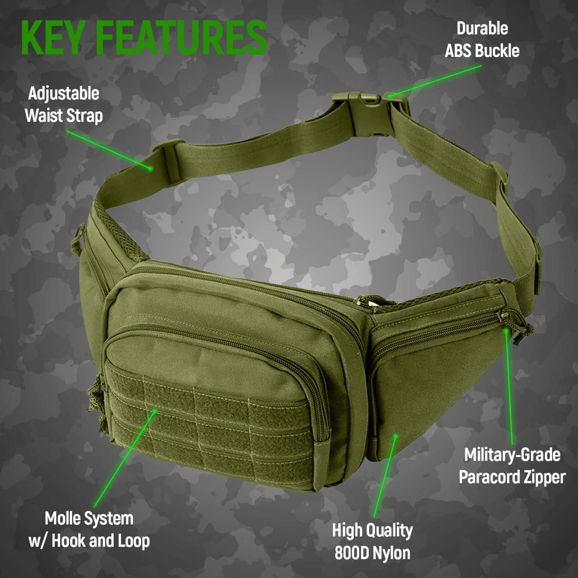 Tactical Waist Bag & MOLLE EDC Pouch For Outdoor Activities by Jupiter Gear