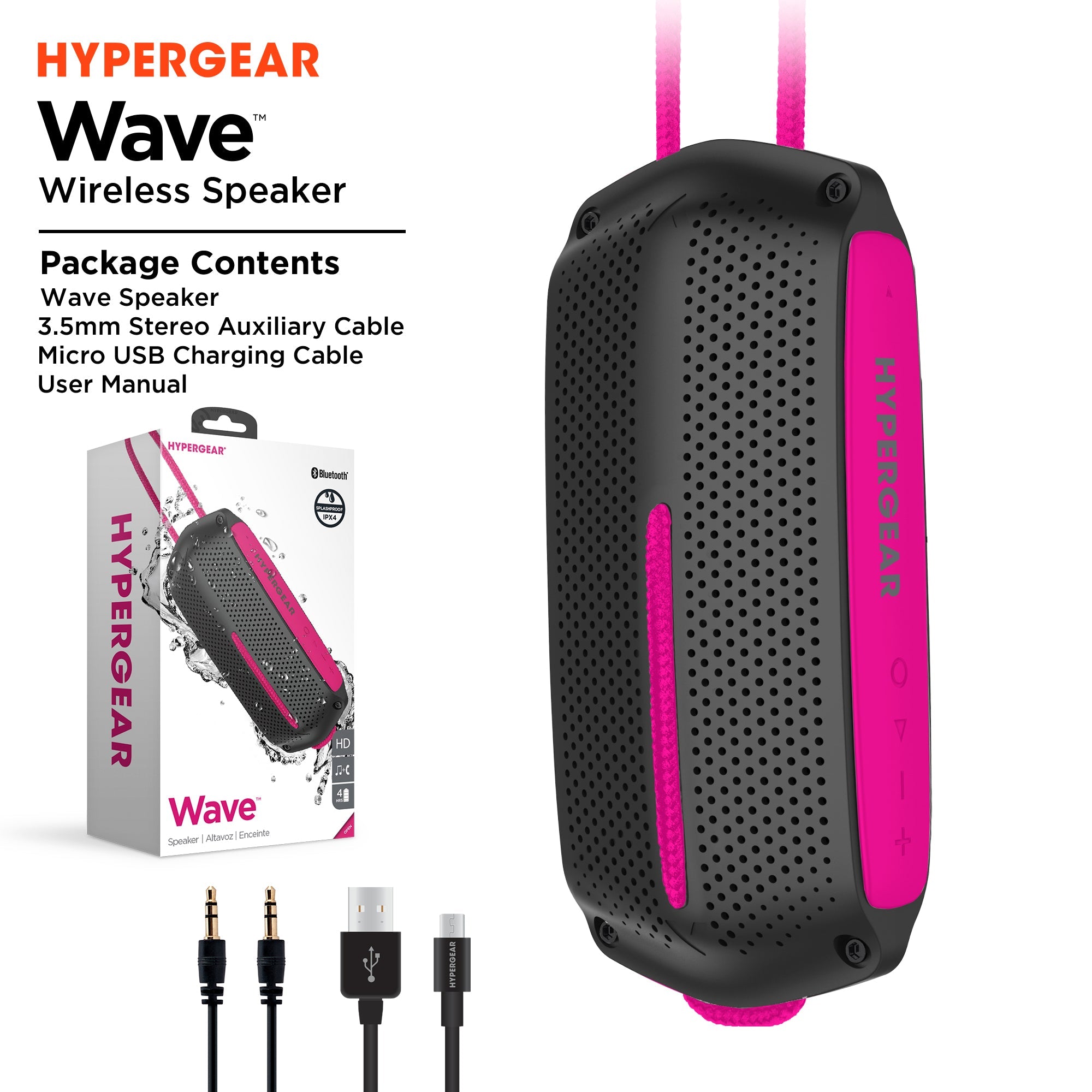 HyperGear Wave Water Resistant Wireless Speaker with Extended Battery Life by Jupiter Gear