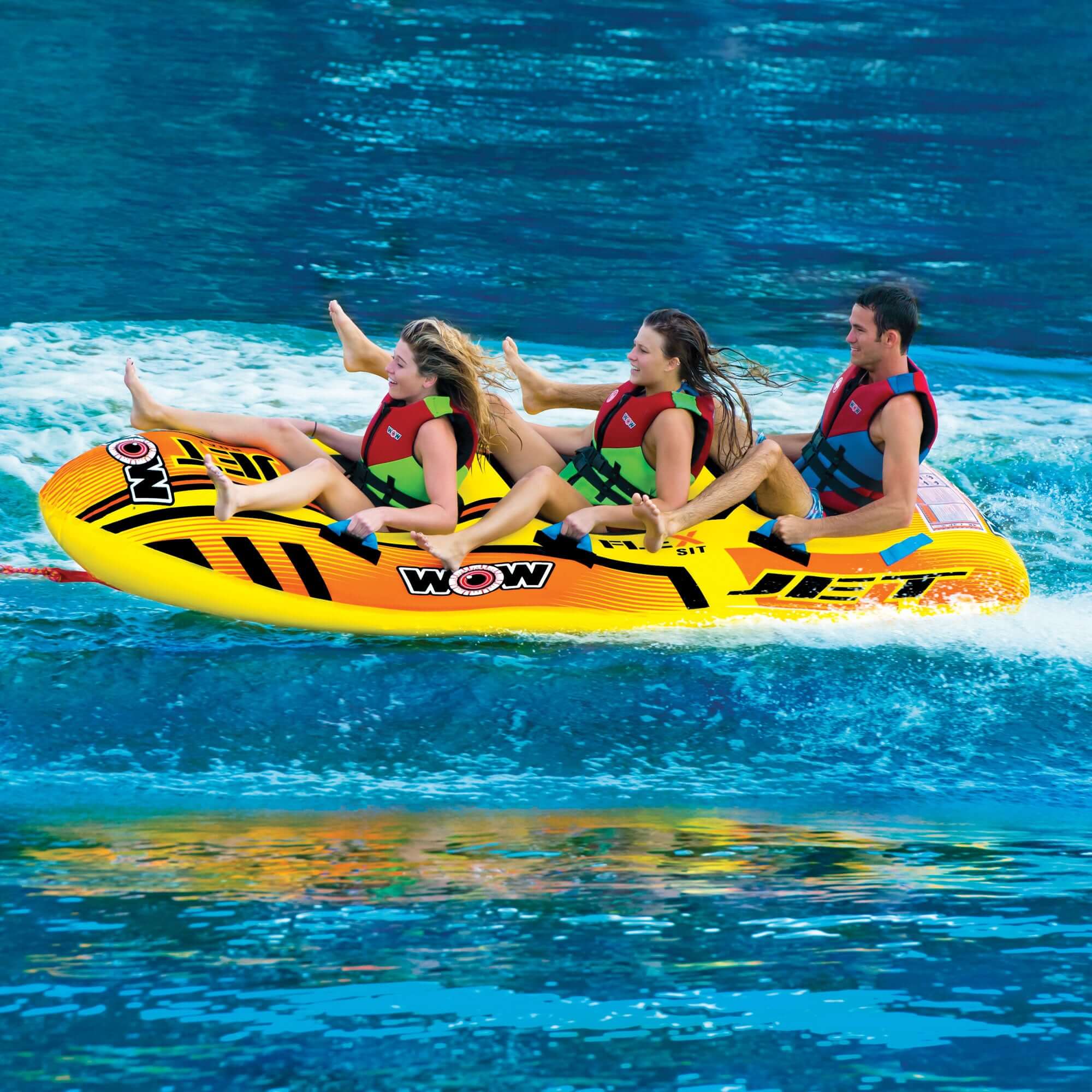 WOW Sports Jet Boat 3 Person Towable Water Tube For Pool and Lake (17-1030) by Jupiter Gear