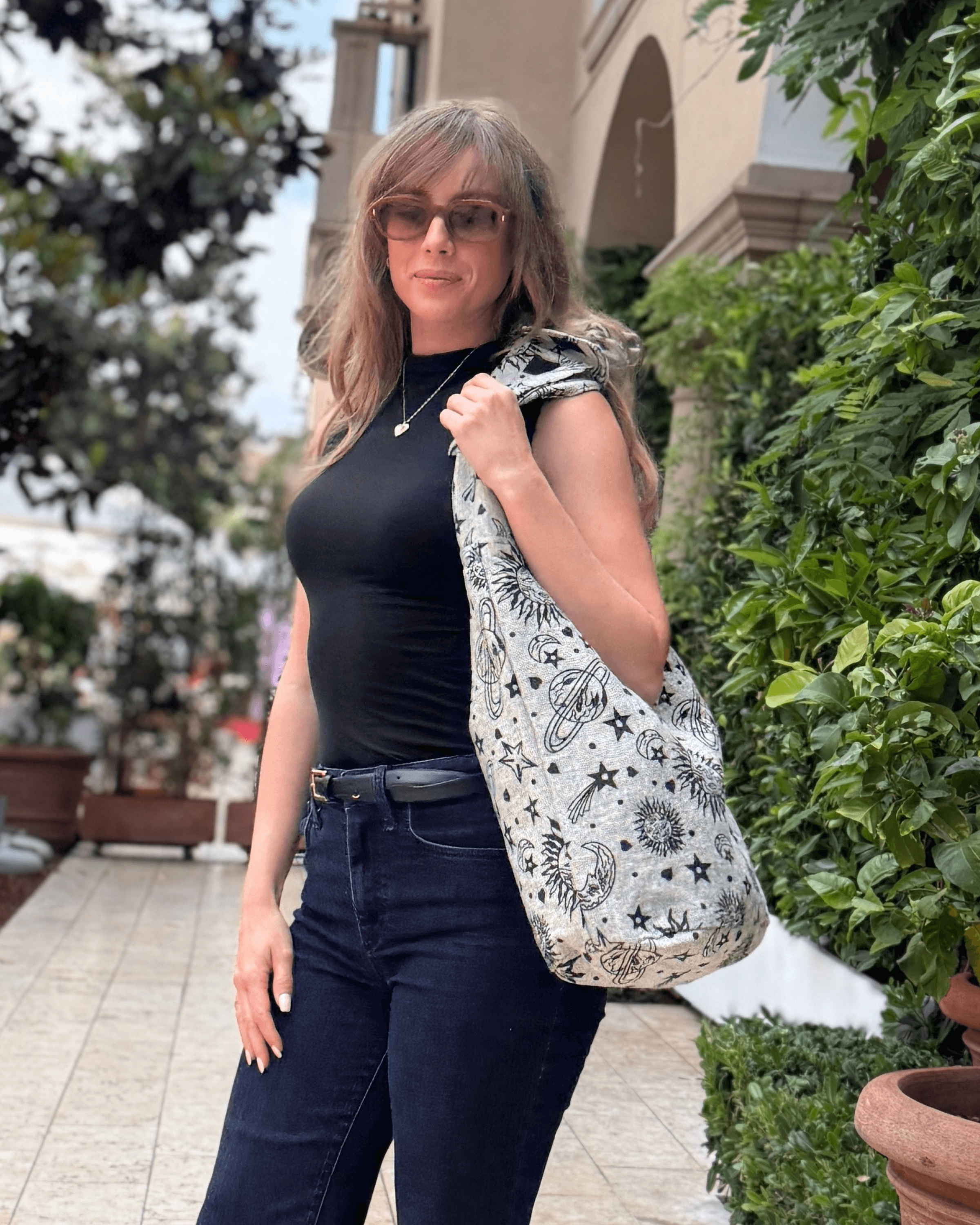Kathmandu Collection Celestial Print Hobo Bag by Jupiter Gear