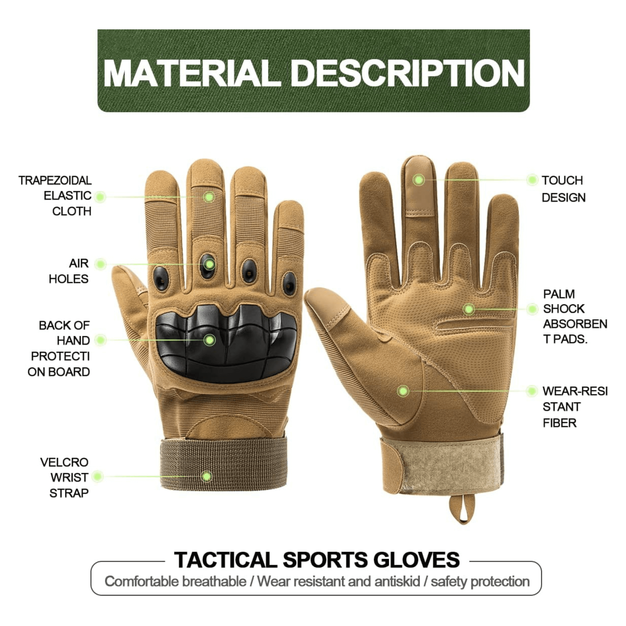Tactical Military Airsoft Gloves for Outdoor Sports, Paintball, and Motorcycling with Touchscreen Fingertip Capability by Jupiter Gear