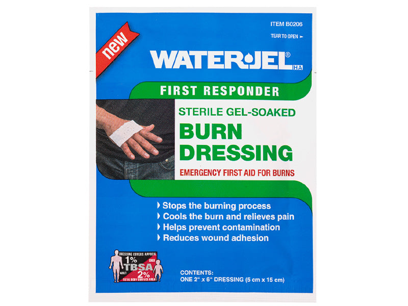 Water Jel First Responder Sterile Burn Dressing - 2" x 6" (60 Dressings - 4 Cartons/15 Each)