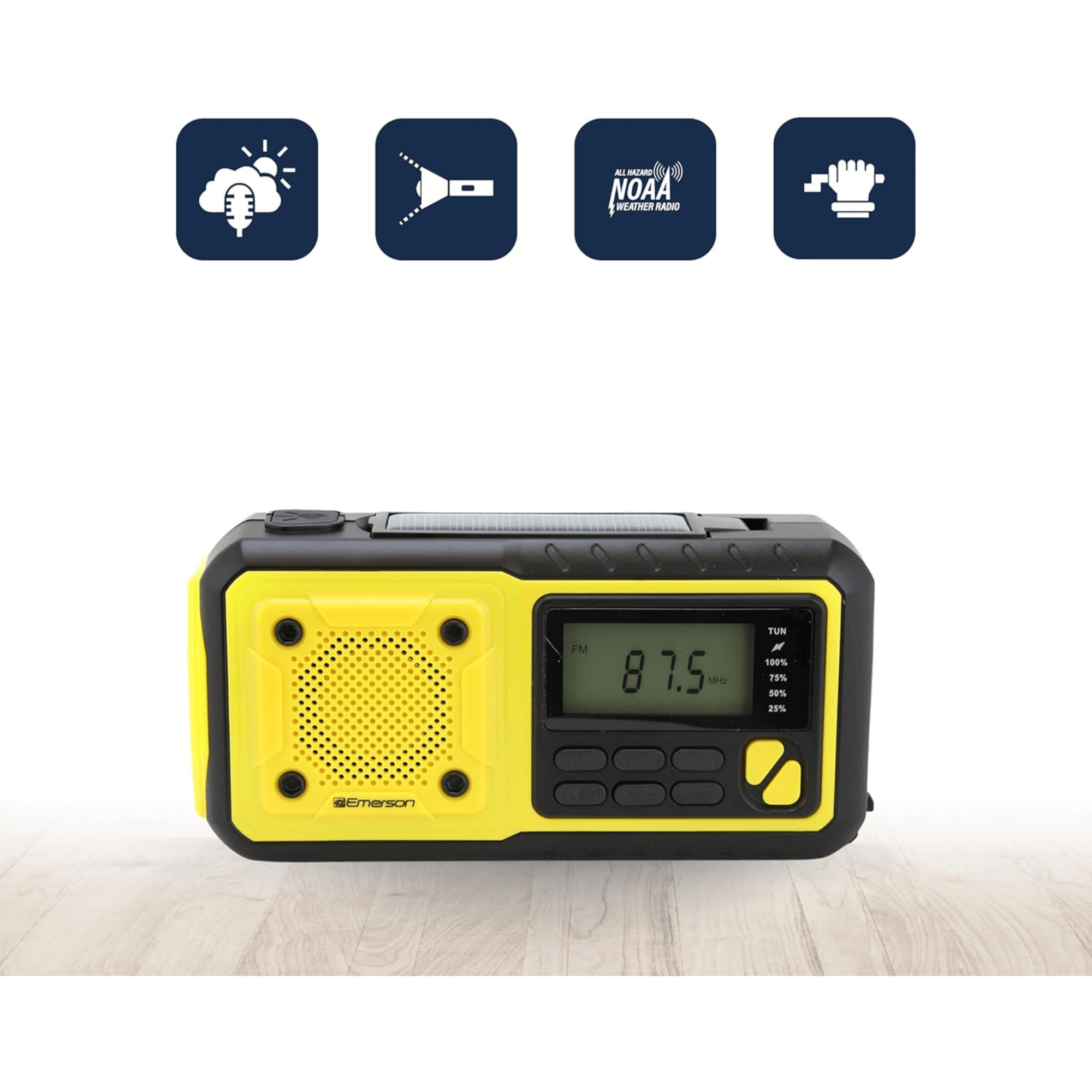 Emerson Emergency AM / FM Radio with Weather Band / Flashlight / Power Bank by Jupiter Gear