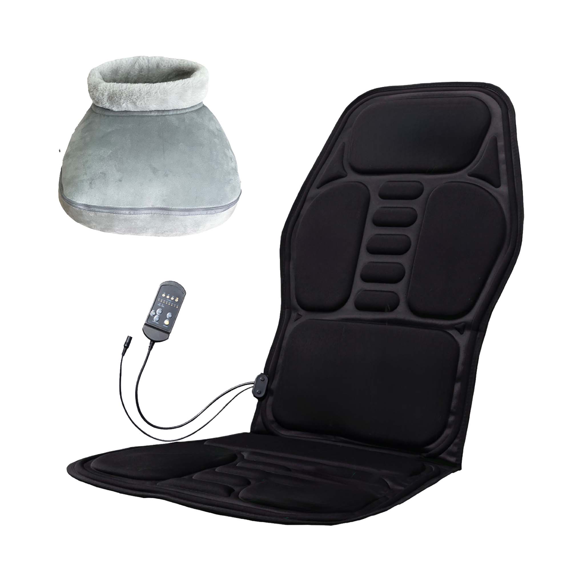 Total Relaxation Pair: Heated Foot Spa & Adjustable Chair Cushion by Pursonic
