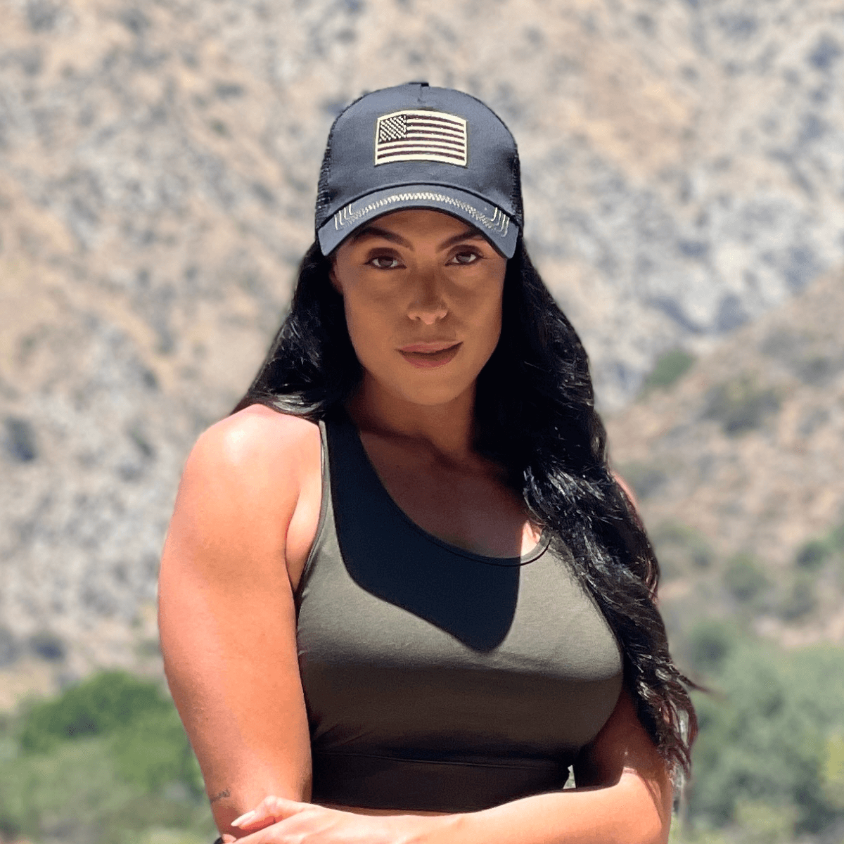 American Flag Trucker Hat with Adjustable Strap by Jupiter Gear