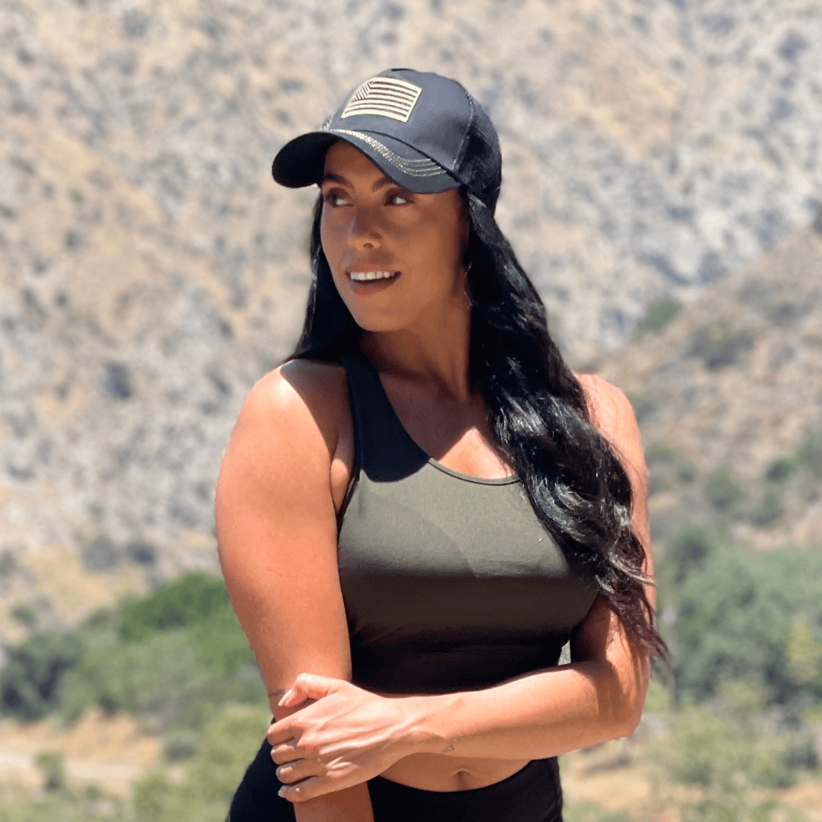 American Flag Trucker Hat with Adjustable Strap by Jupiter Gear