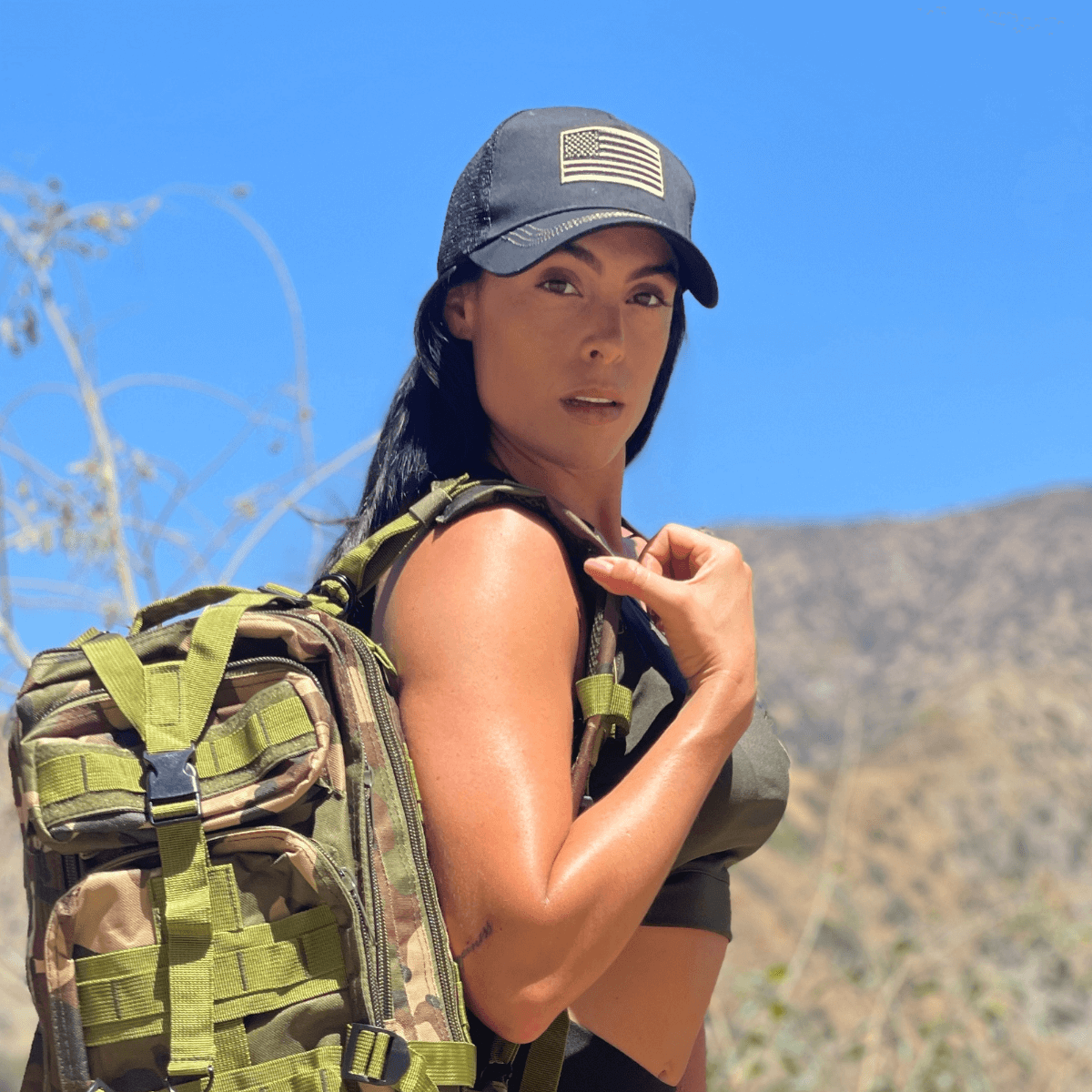 American Flag Trucker Hat with Adjustable Strap by Jupiter Gear