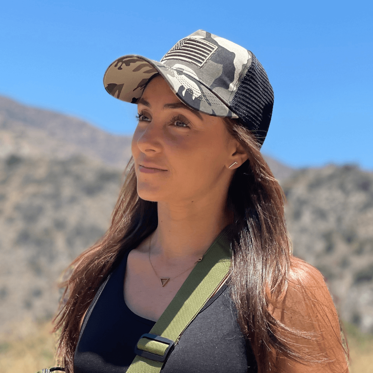 American Flag Trucker Hat with Adjustable Strap by Jupiter Gear