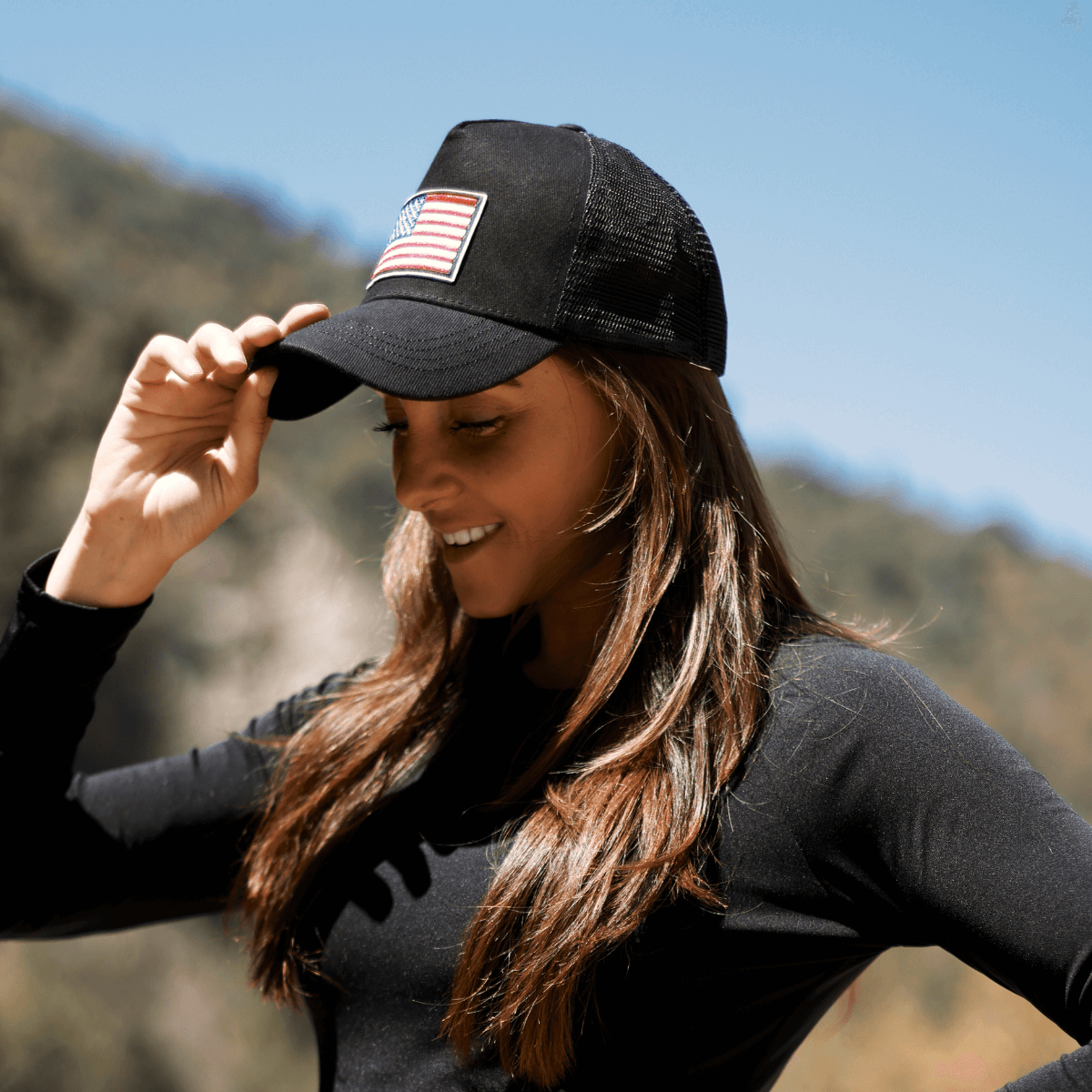 American Flag Trucker Hat with Adjustable Strap by Jupiter Gear