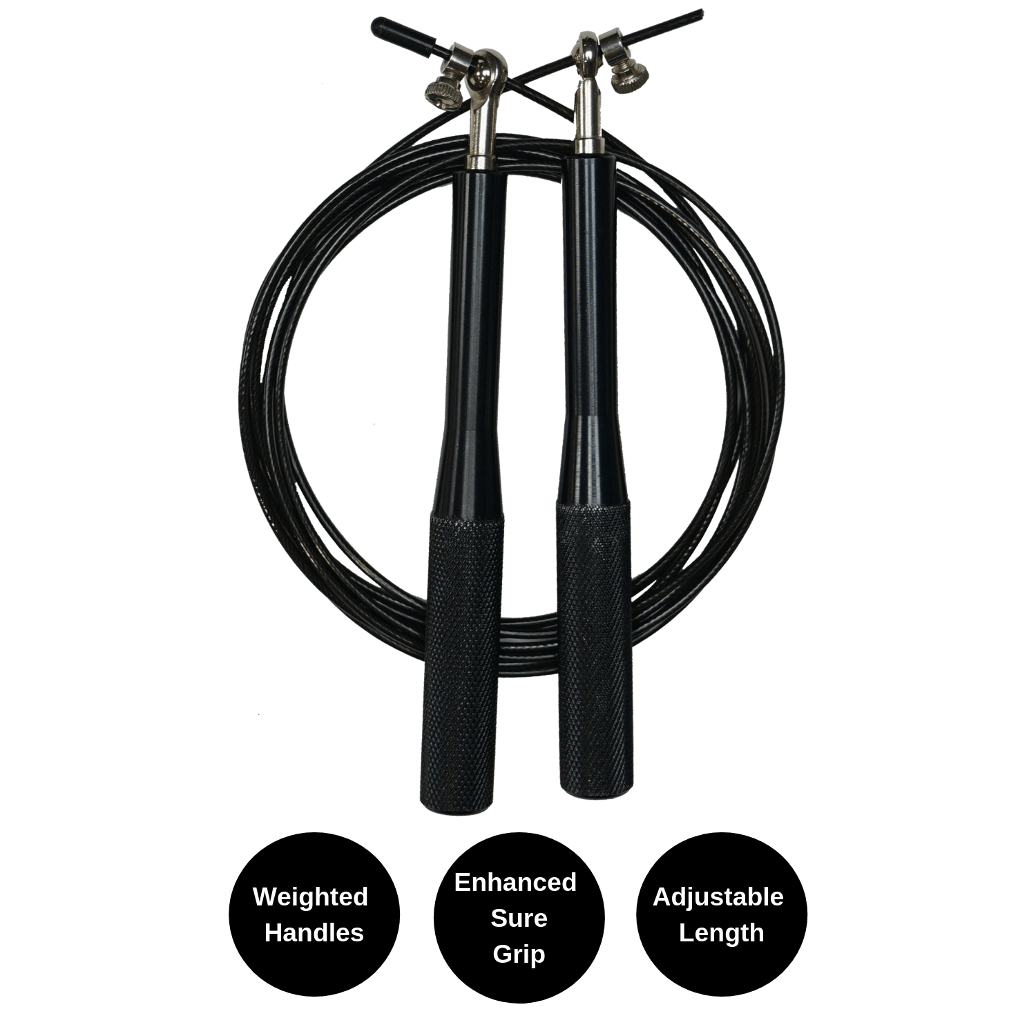 Weighted Jump Rope with Adjustable Steel Wire Cable by Jupiter Gear