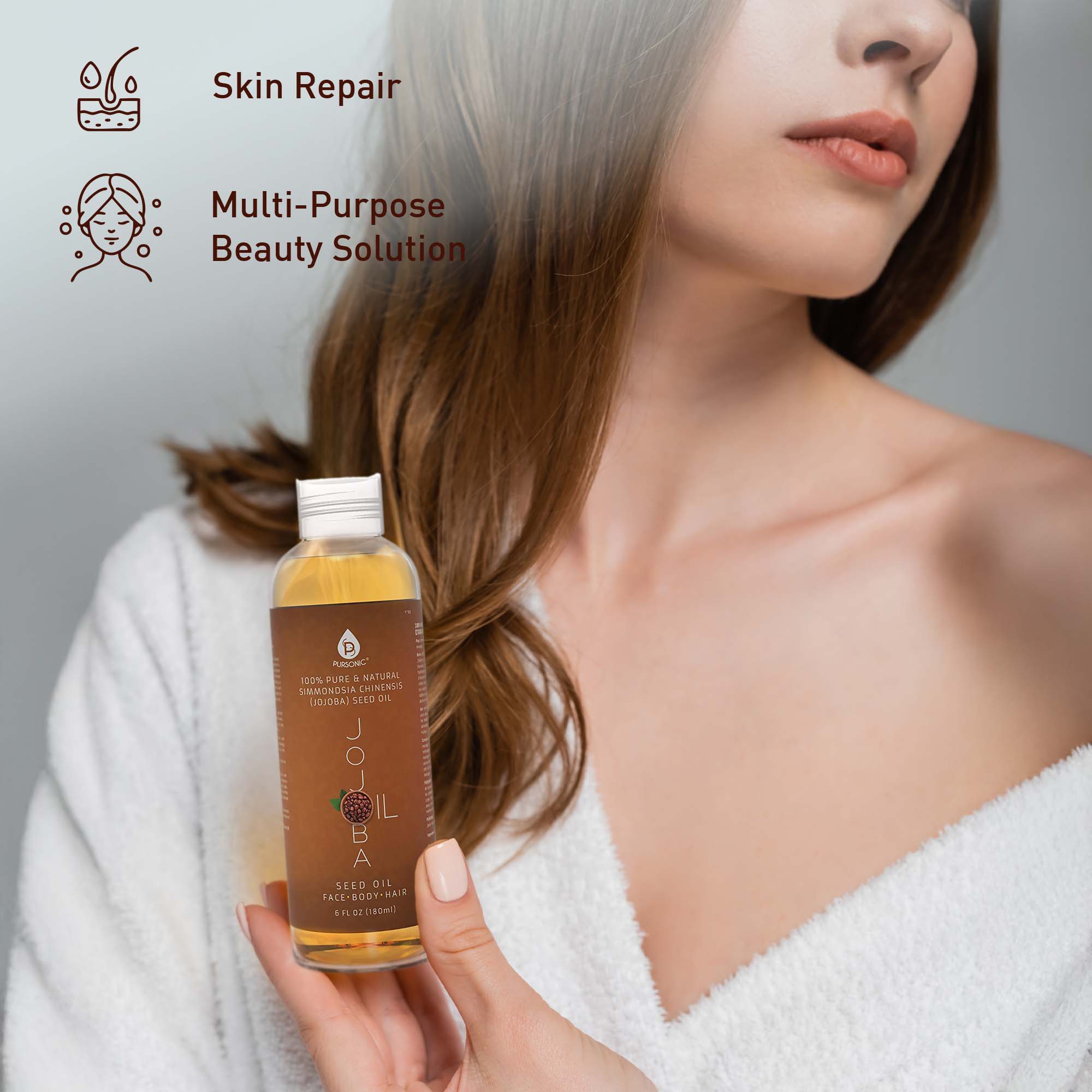 Pursonic Essential Oils & Skin Care Mega Bundle – 100% Pure Golden Jojoba Oil, Rosehip Oil, Sweet Almond Oil, Fractionated Coconut Oil, and Castor Oil by Pursonic