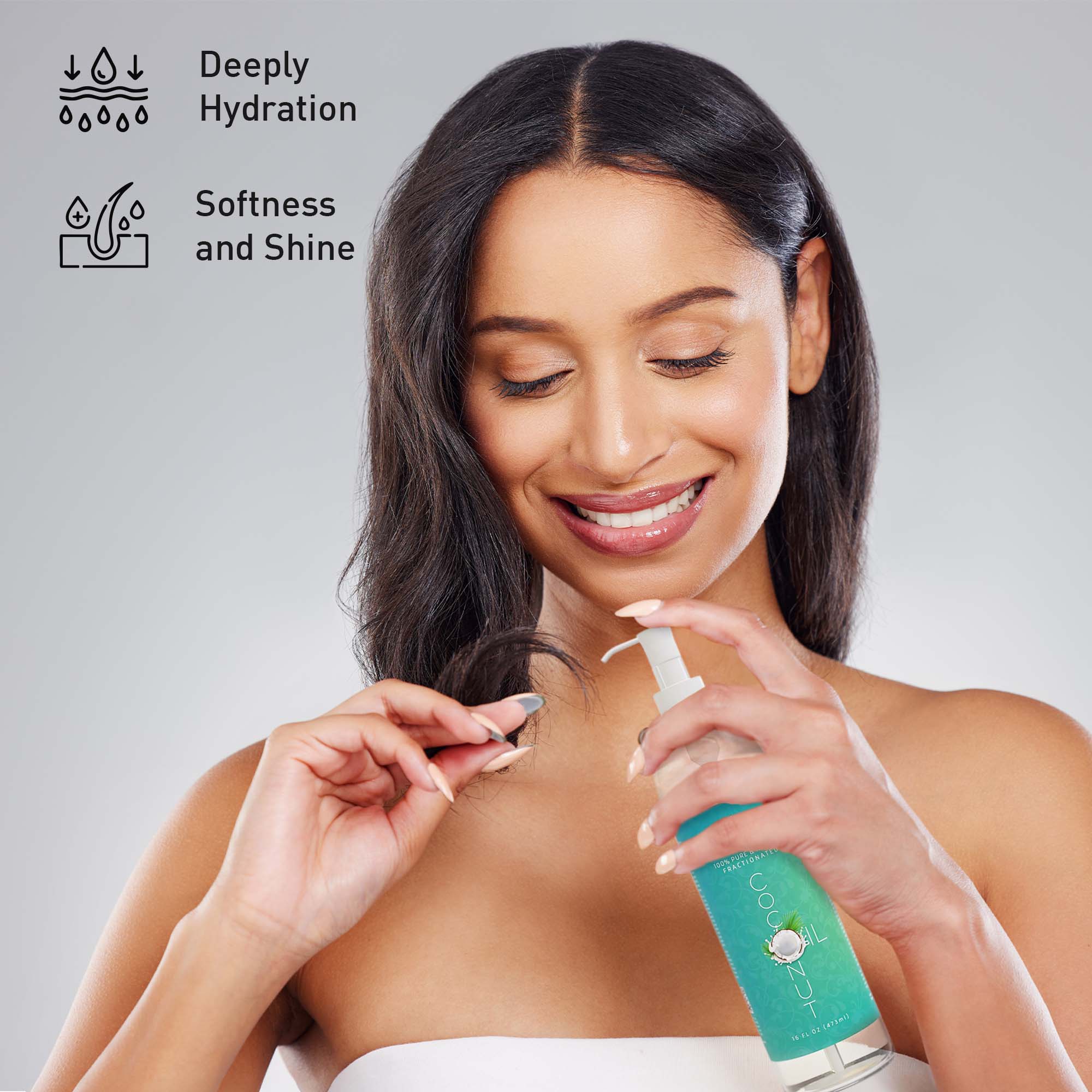 100% Pure Oil for Massages, Therapeutic Recipes & Essential Oils, Fractionated Coconut, 32 Fl Oz by Pursonic