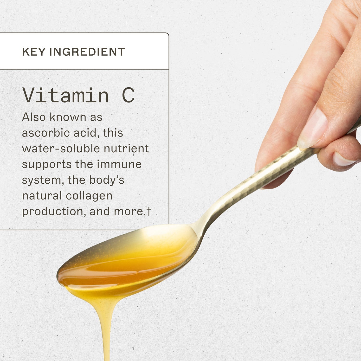 Lipsomal Vitamin C key ingredients. Vitamin C. also known as absorbic acid, this water-soluble nutrient supports the immune system, the body's natural collagen production, and more†.