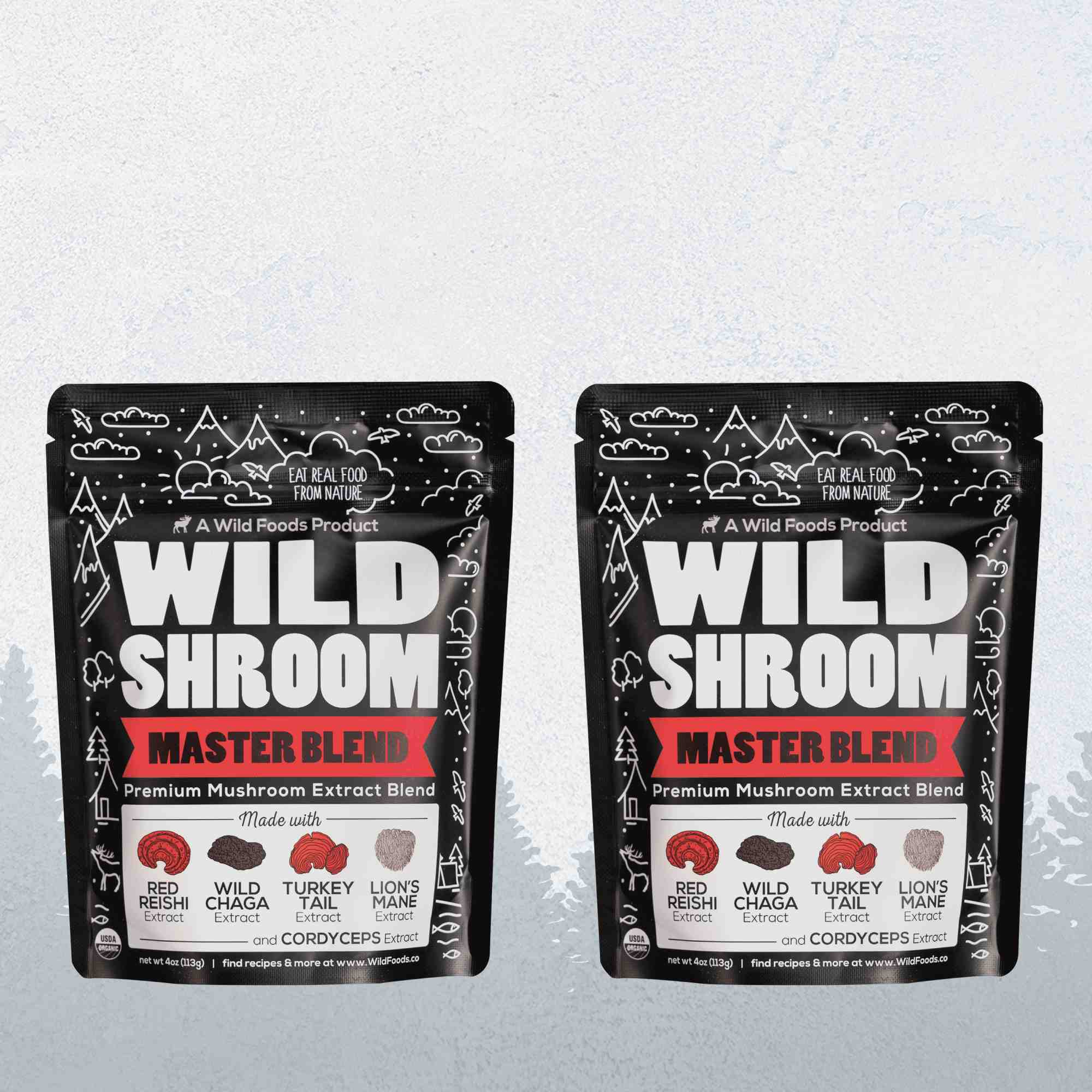 Master Mushrooms Blend, 110 servings ā Immune Boosting Adaptogenic Mushrooms by Wild Foods