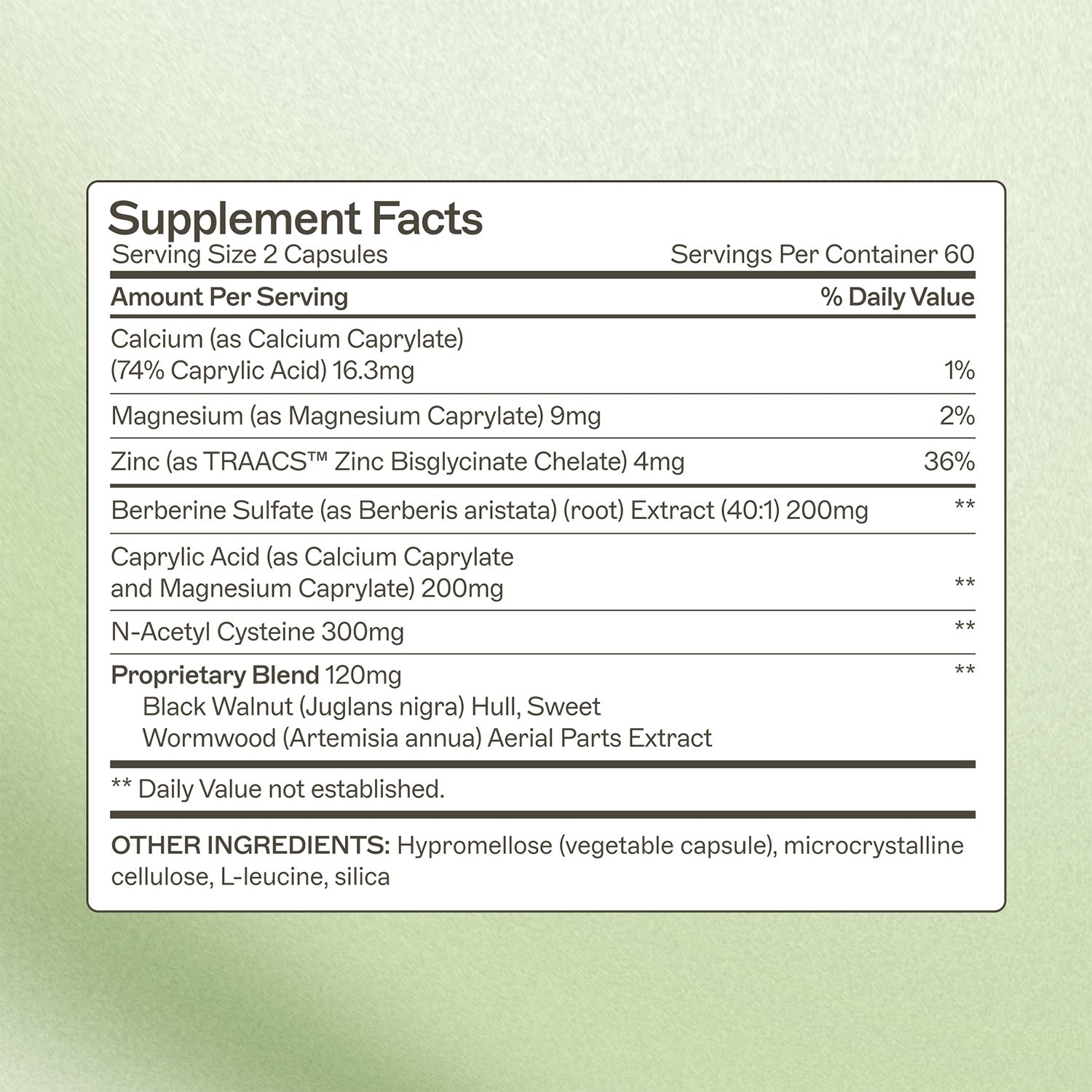 Microb-Clear ® Supplement Facts Panel