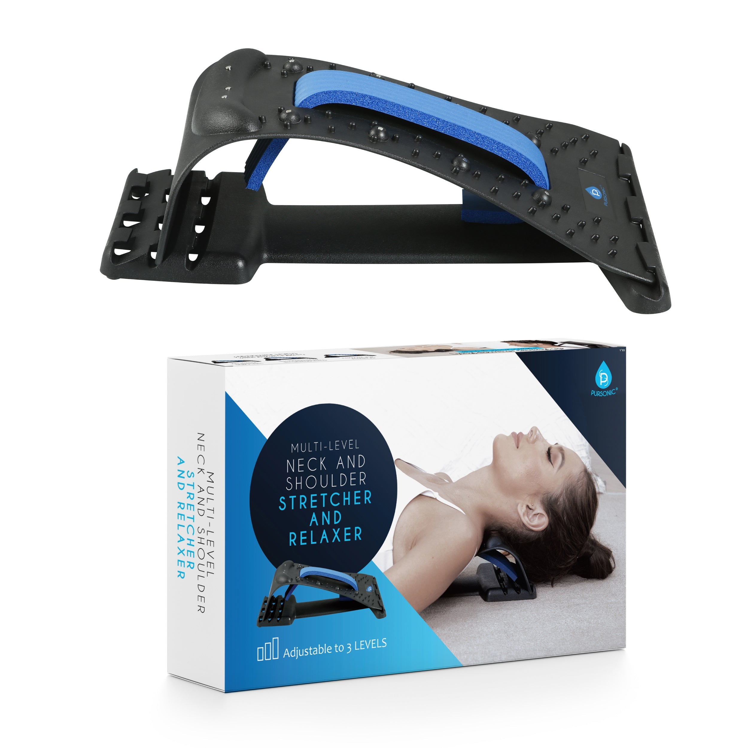 Multi Level Neck And Shoulder Stretching Device by Pursonic