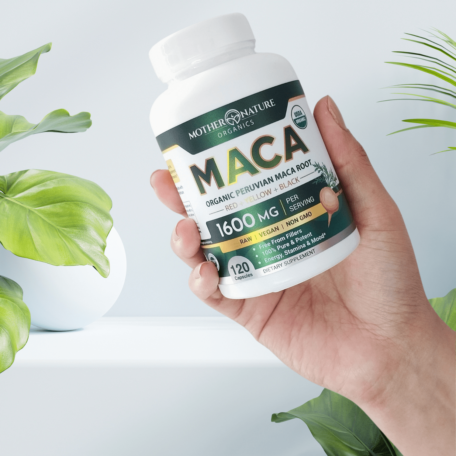 USDA Organic Maca Root Capsules by Mother Nature Organics