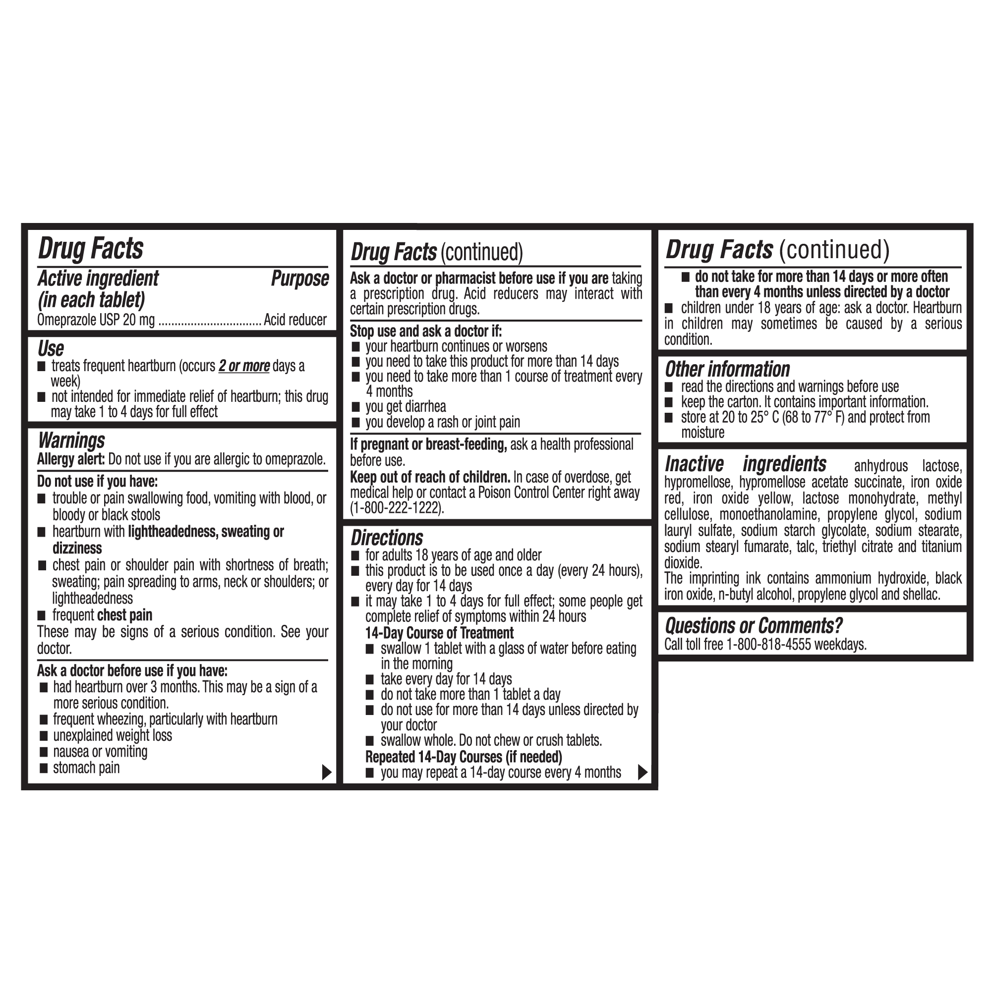 Omeprazole 20 mg Tablets (Generic Prilosec), 42 ct by Curist