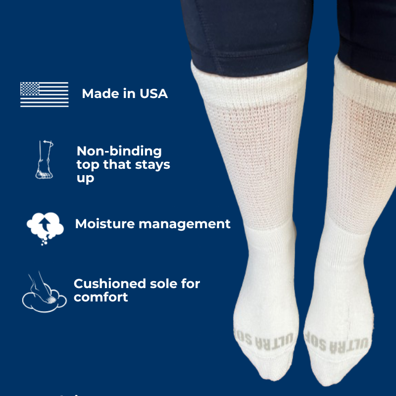 Men's Ultra-Soft Upper Calf Diabetic Socks (4 Pair) by DIABETIC SOCK CLUB
