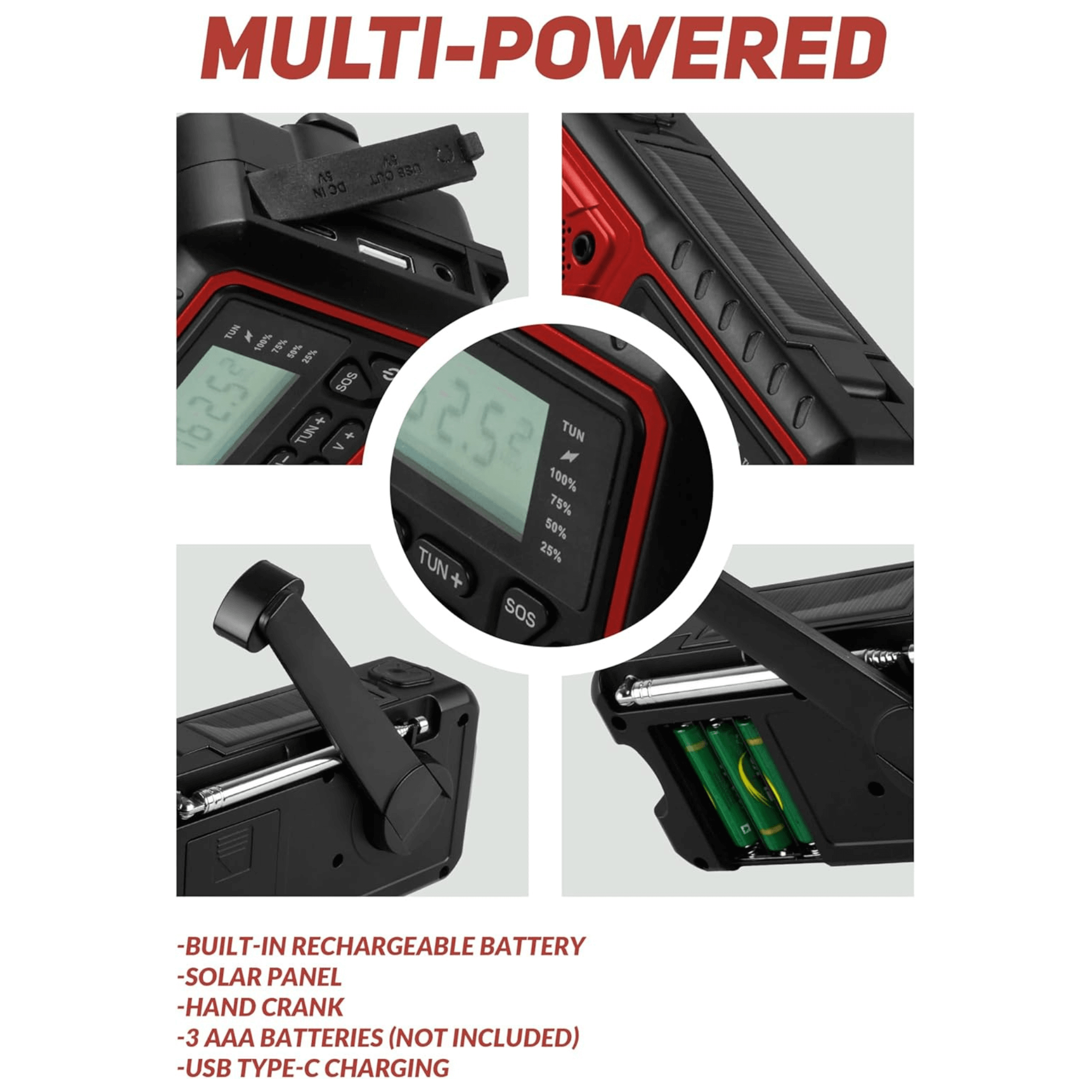 Supersonic Guardian Multi-Powered Emergency Radio with NOAA by Jupiter Gear