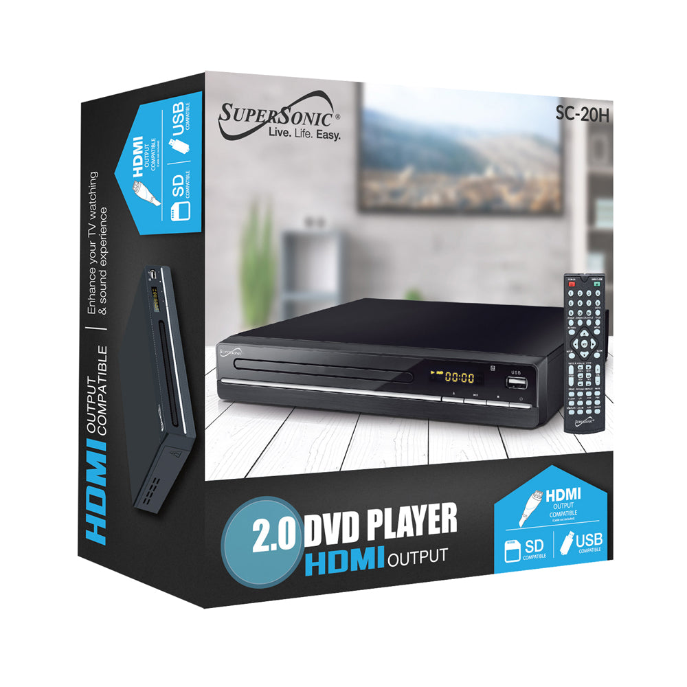 Supersonic 2.0 Channel DVD Player with HDMI Output by Jupiter Gear