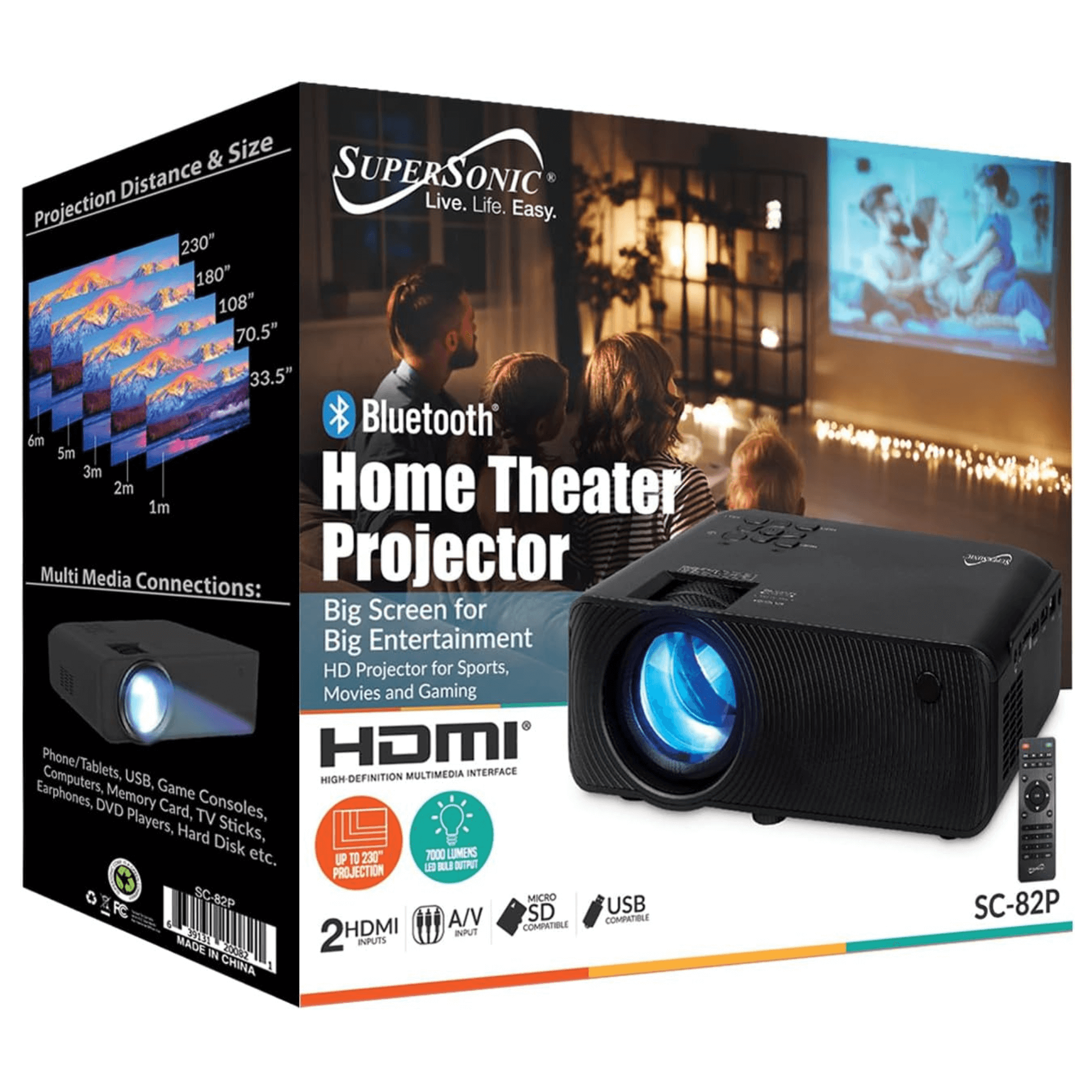 Supersonic Home Theater Projector with Bluetooth by Jupiter Gear