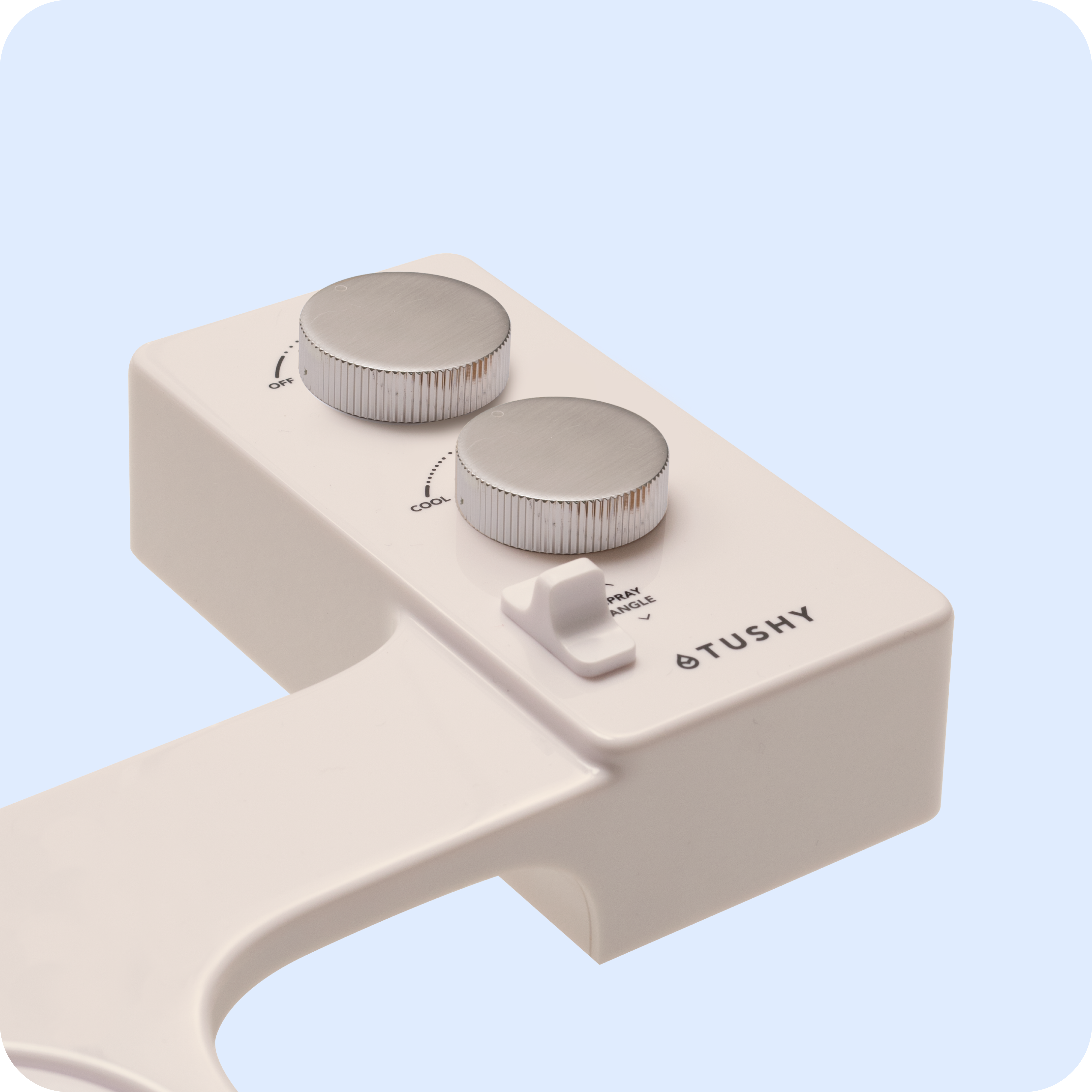 Tushy Spa in color "Biscuit" with 2 platinum knobs