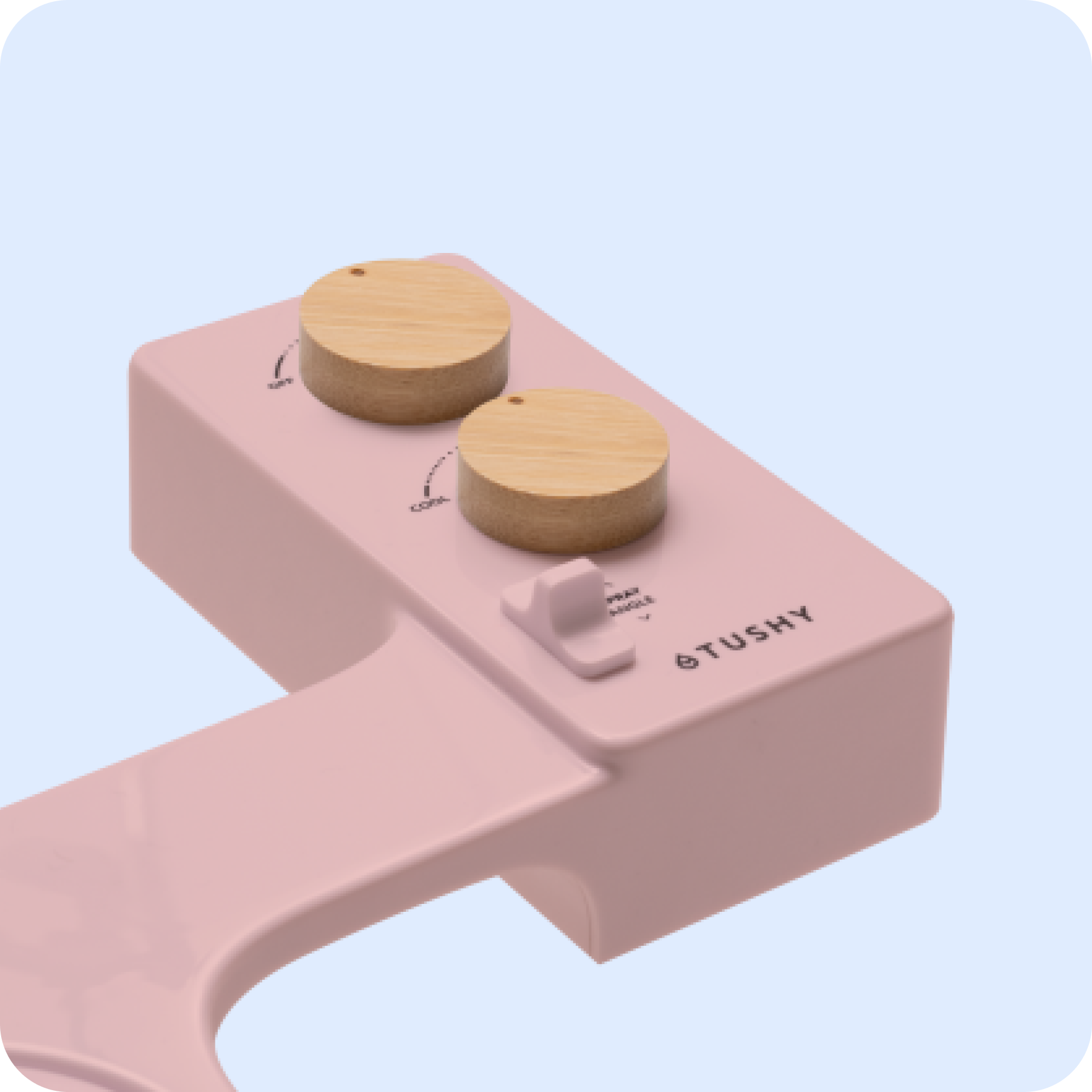 Tushy Spa in pink with 2 bamboo knobs