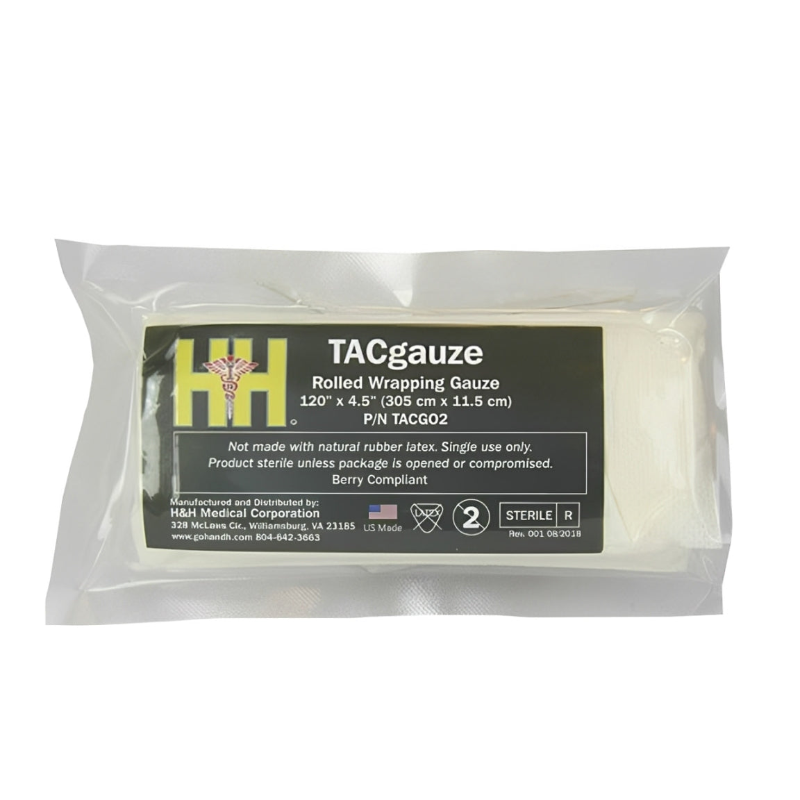 HH Medical TACGauze Sterile Wrapping Gauze, Rolled - 120" x 4.5" (Pack of 24)