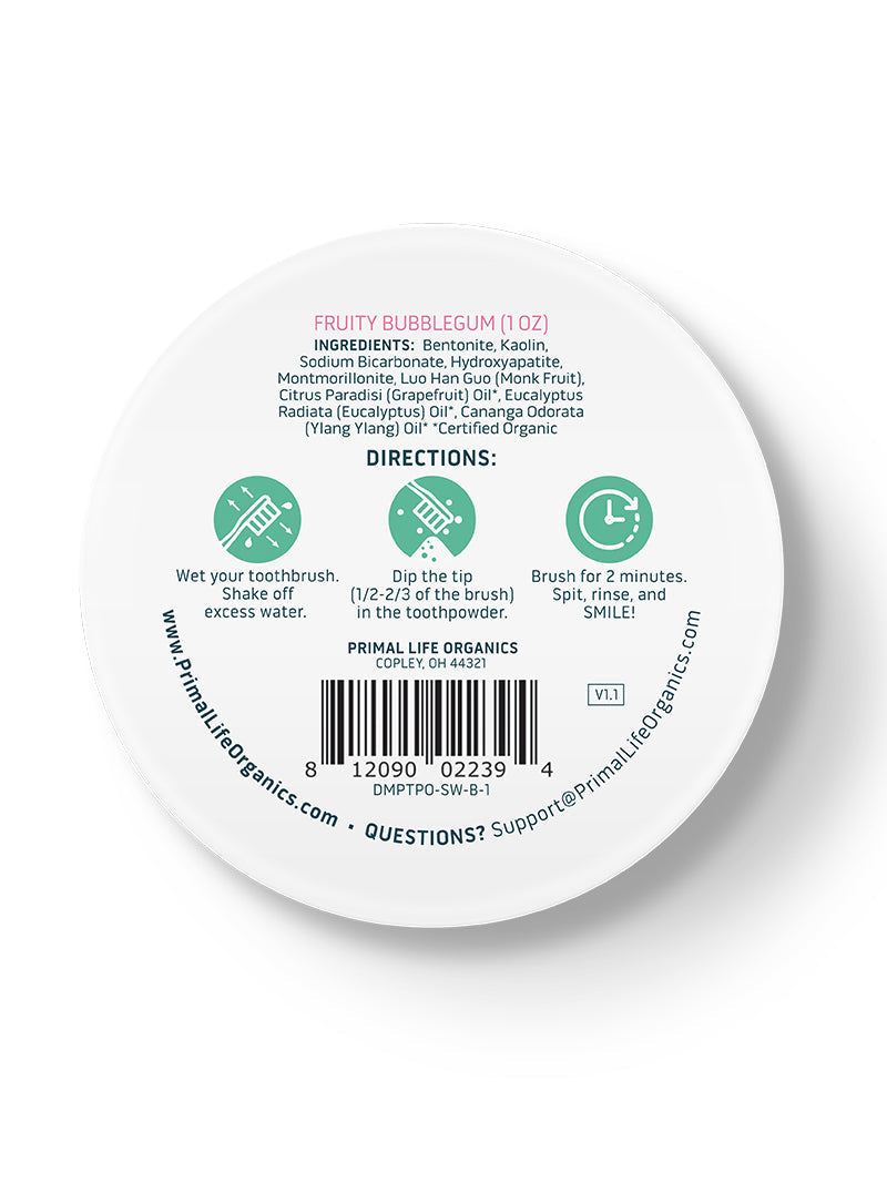 Toothpowder / Powdered Mineral Toothpaste by Primal Life Organic II LLC