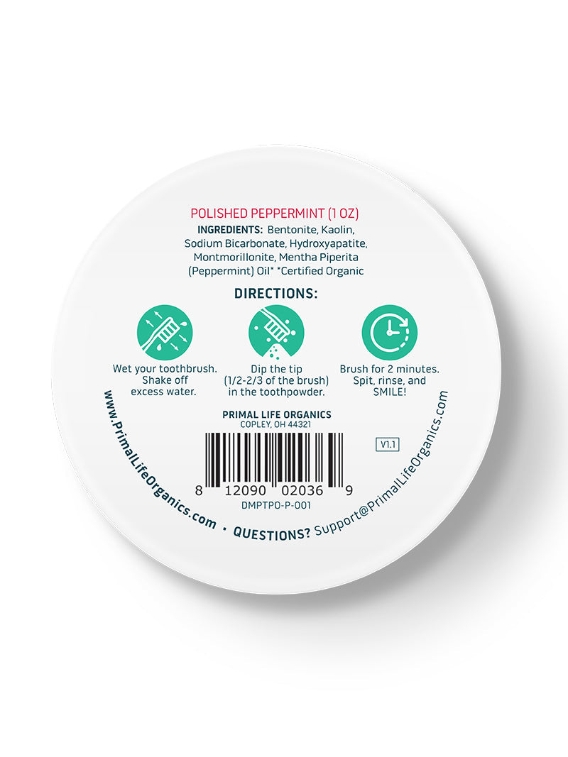 Toothpowder / Powdered Mineral Toothpaste by Primal Life Organic II LLC