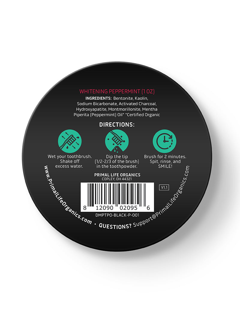 Toothpowder / Powdered Mineral Toothpaste by Primal Life Organic II LLC