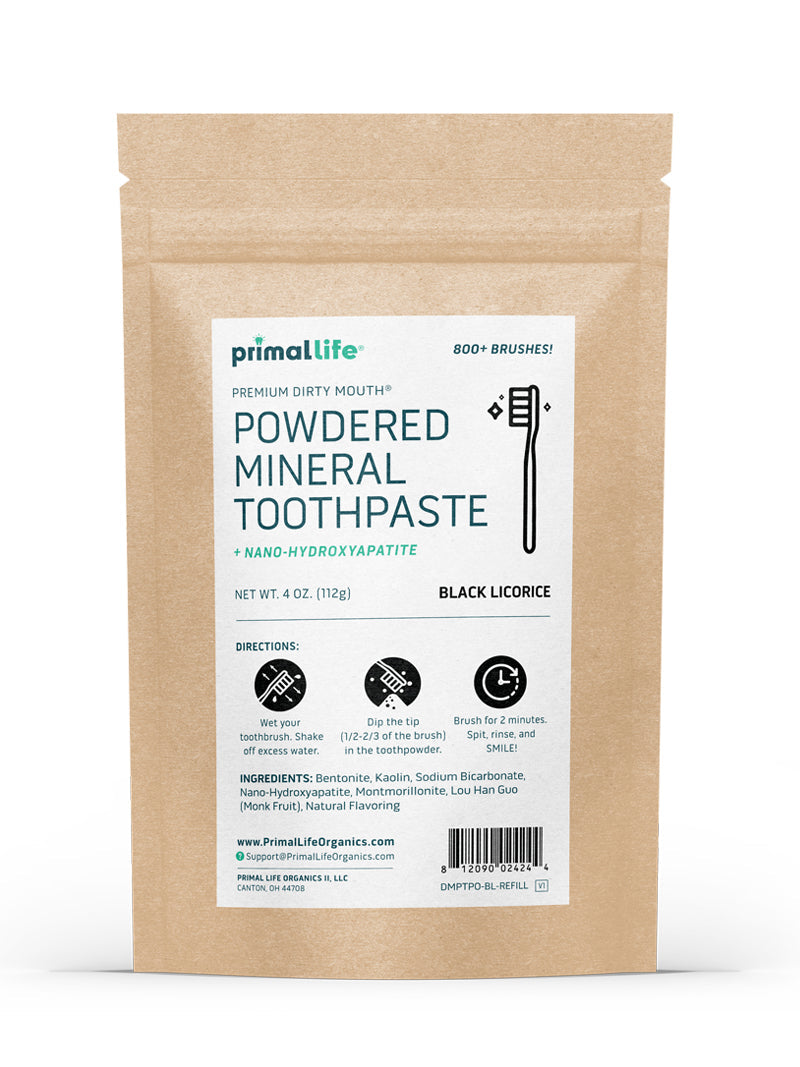 Toothpowder / Powdered Mineral Toothpaste by Primal Life Organic II LLC