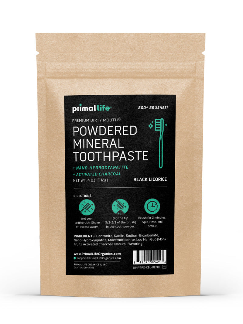Toothpowder / Powdered Mineral Toothpaste by Primal Life Organic II LLC