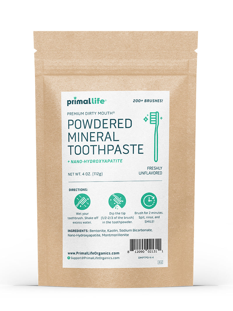 Toothpowder / Powdered Mineral Toothpaste by Primal Life Organic II LLC