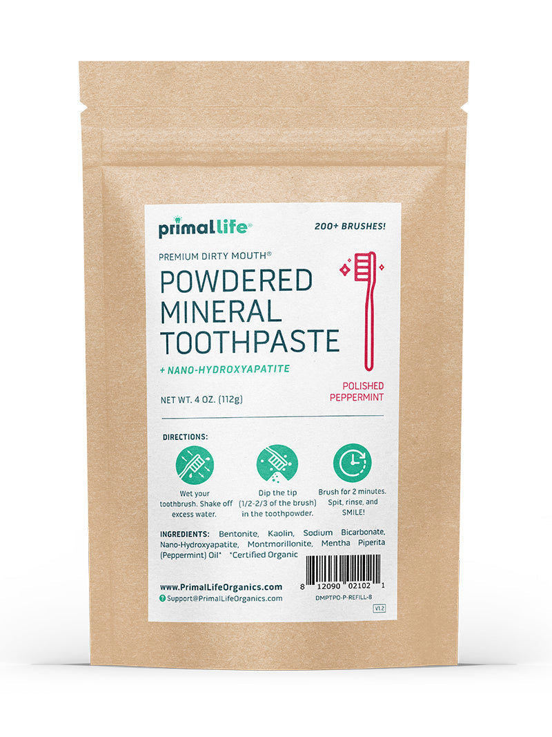 Toothpowder / Powdered Mineral Toothpaste by Primal Life Organic II LLC