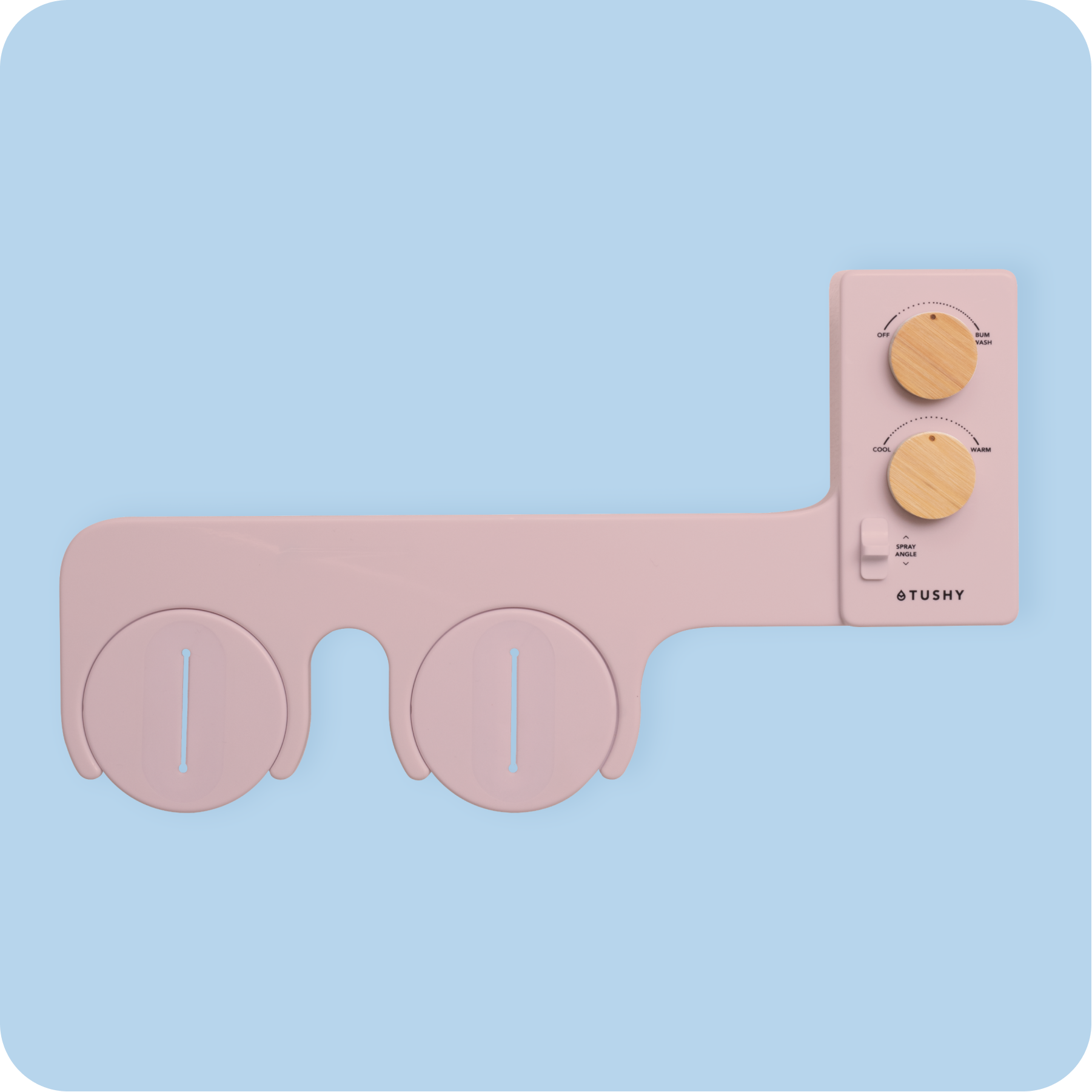 Tushy Spa 3.0 Pink/Bamboo - a warm water bidet attachment by TUSHY