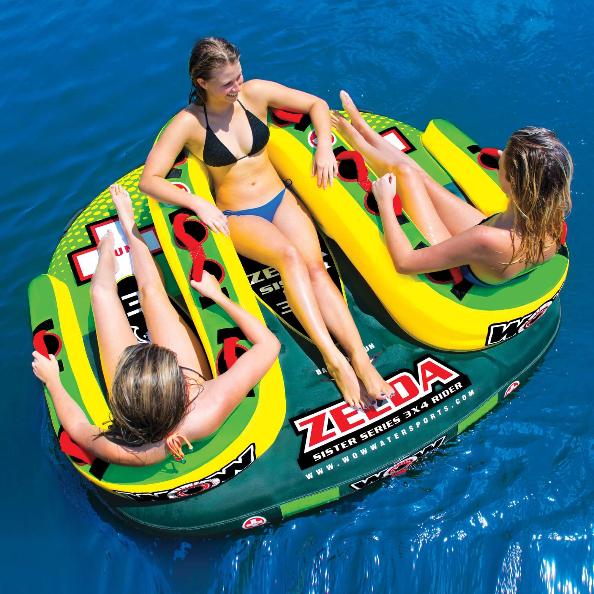 WOW Sports Zelda 1-3 Person Towable Water Tube For Pool and Lake (15-1070) by Jupiter Gear