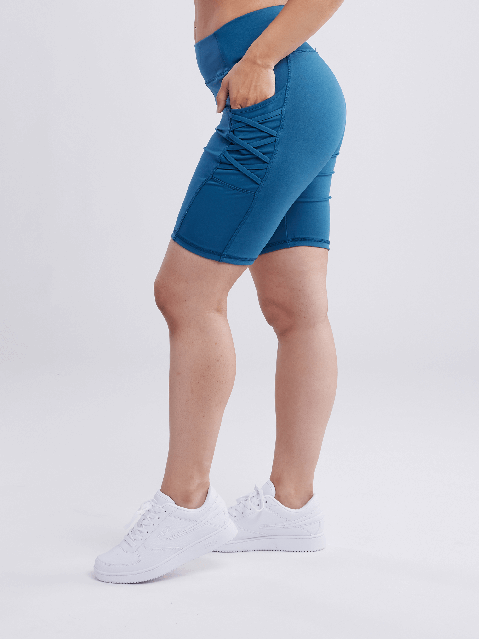JupiterGear High-Waisted Workout Shorts with Pockets & Criss Cross Design by Jupiter Gear