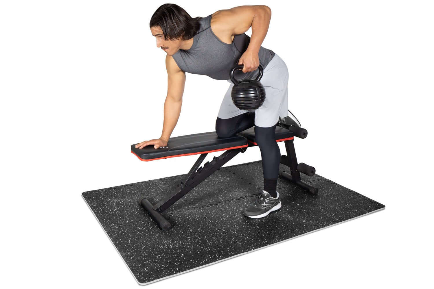 Rubber Top Exercise Puzzle Mat 0.75in 24sqft by Jupiter Gear