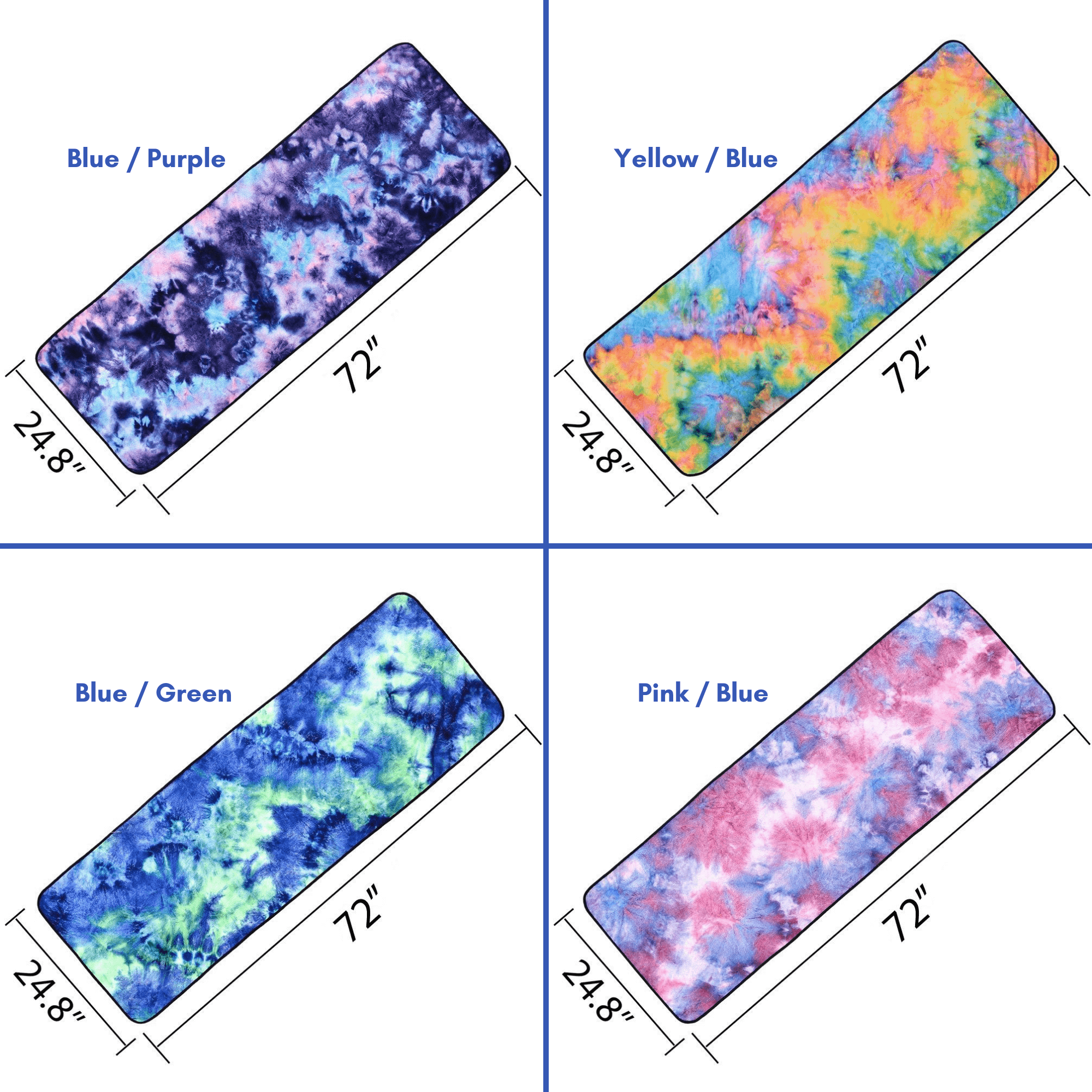 JupiterGear Tie Dye Yoga Mat Towel with Slip-Resistant Grip Dots by Jupiter Gear